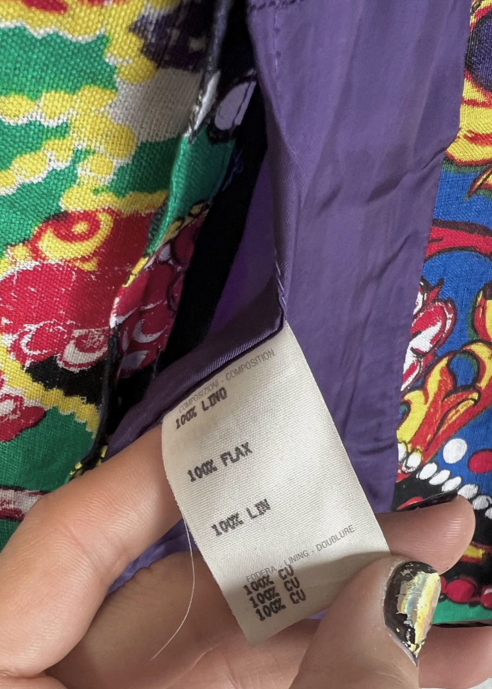 Versace Gianni Versace Purple Flower Leopard Print Vintage Blazer Size L / US 10 / IT 46 - 5 Thumbnail