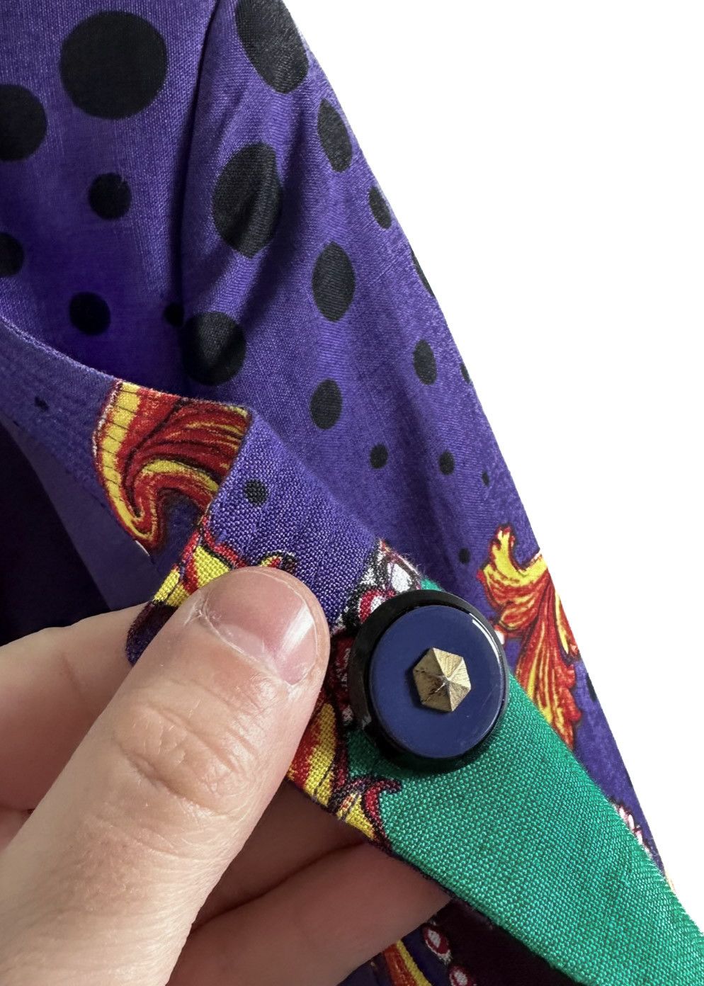Versace Gianni Versace Purple Flower Leopard Print Vintage Blazer Size L / US 10 / IT 46 - 9 Thumbnail