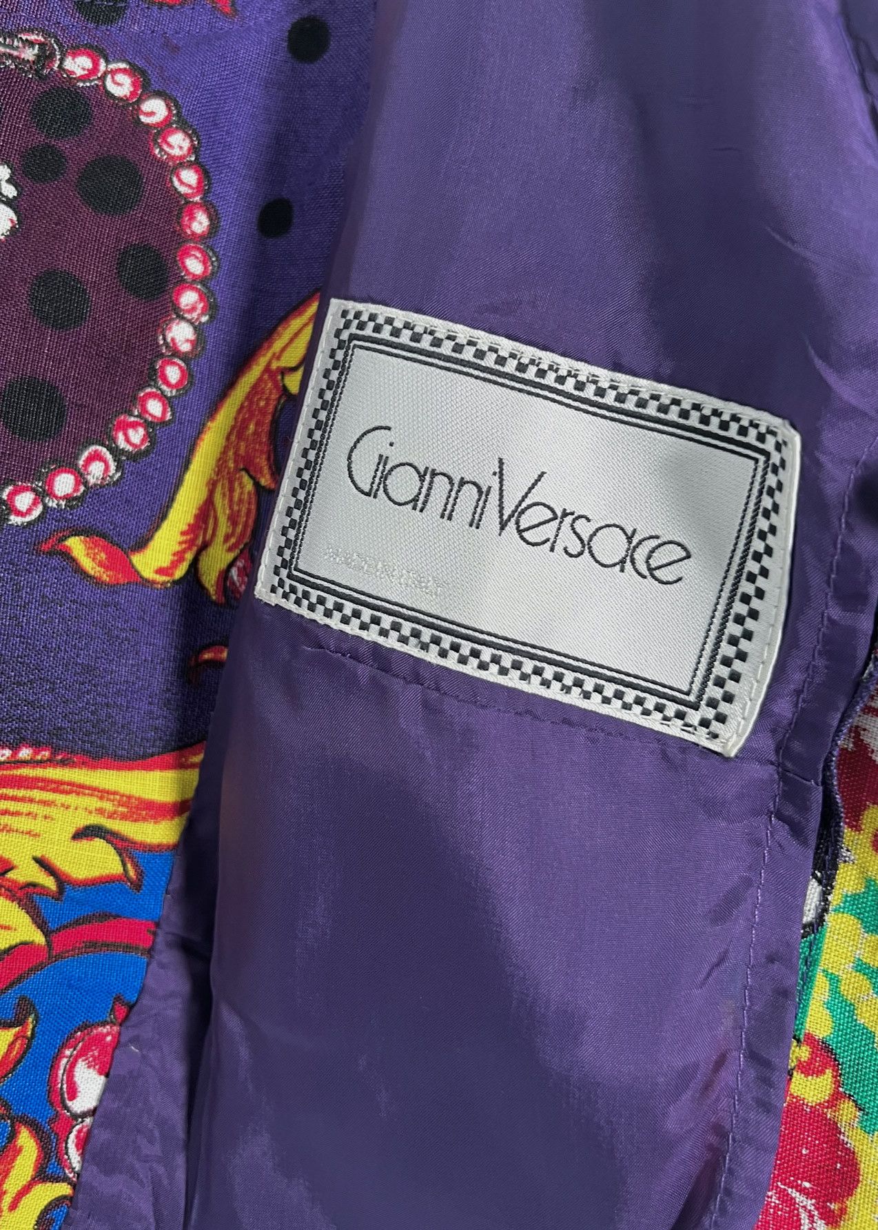 Versace Gianni Versace Purple Flower Leopard Print Vintage Blazer Size L / US 10 / IT 46 - 4 Thumbnail