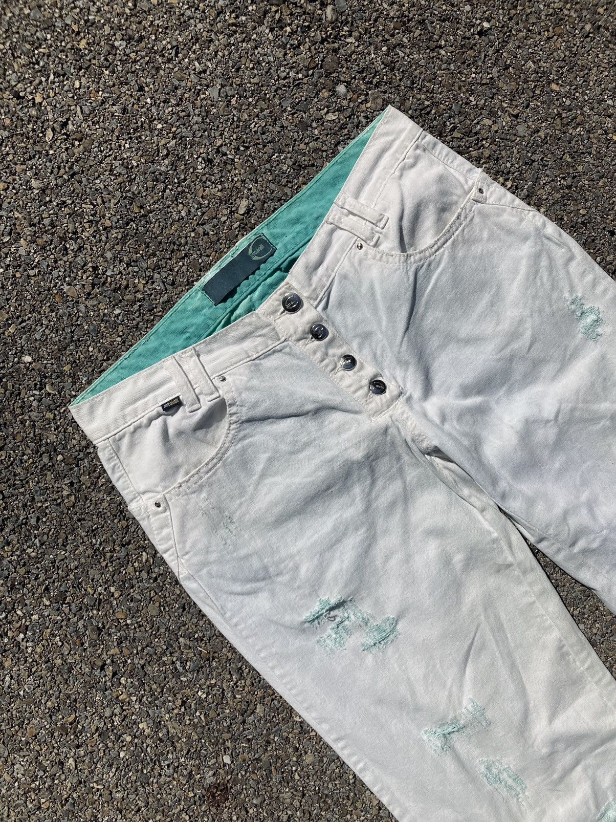 Just Cavalli × Roberto Cavalli DISTRESSED TURQUOISE JEANS Size US 28 / EU 44 - 5 Thumbnail