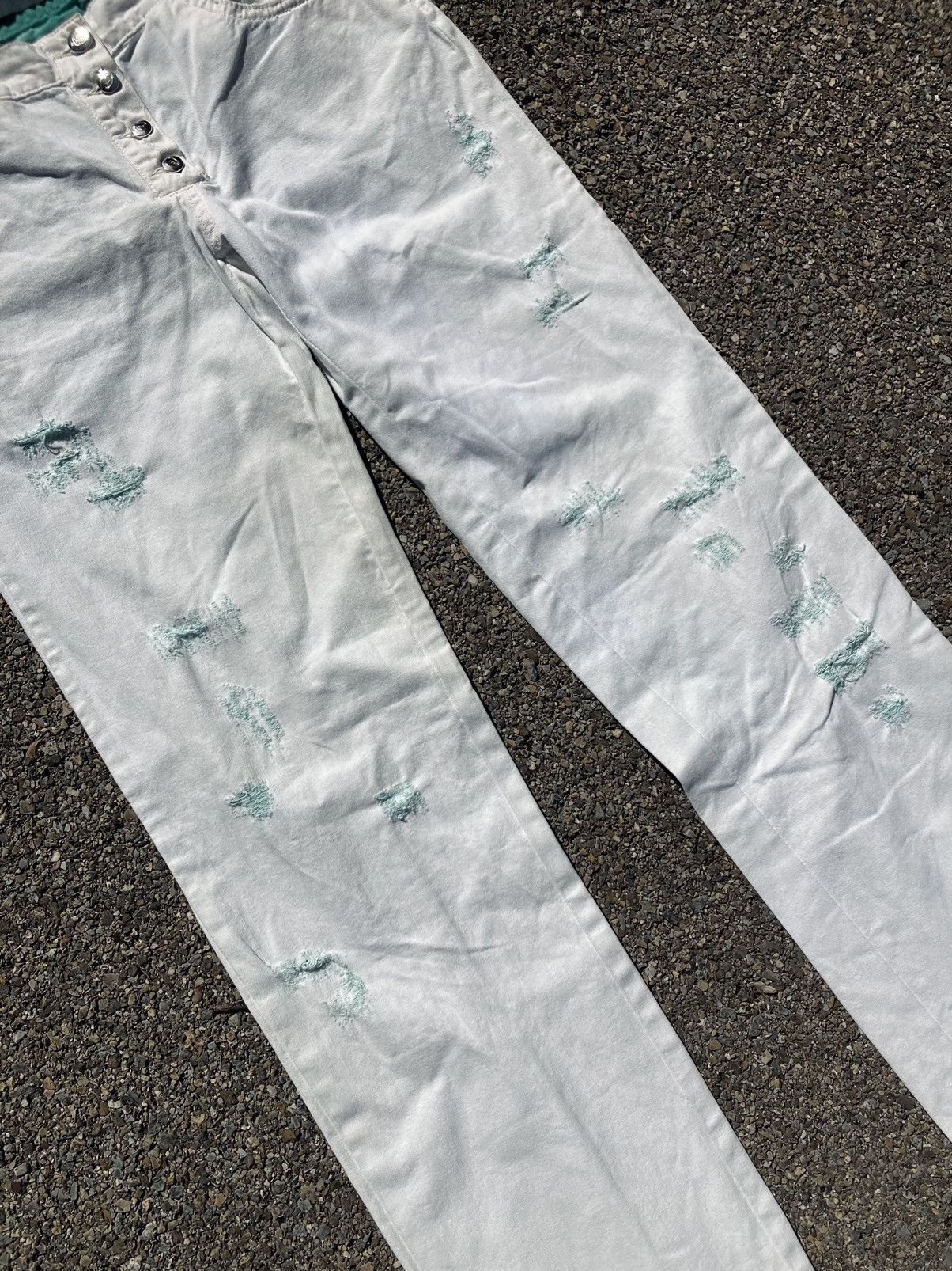 Just Cavalli × Roberto Cavalli DISTRESSED TURQUOISE JEANS Size US 28 / EU 44 - 6 Thumbnail