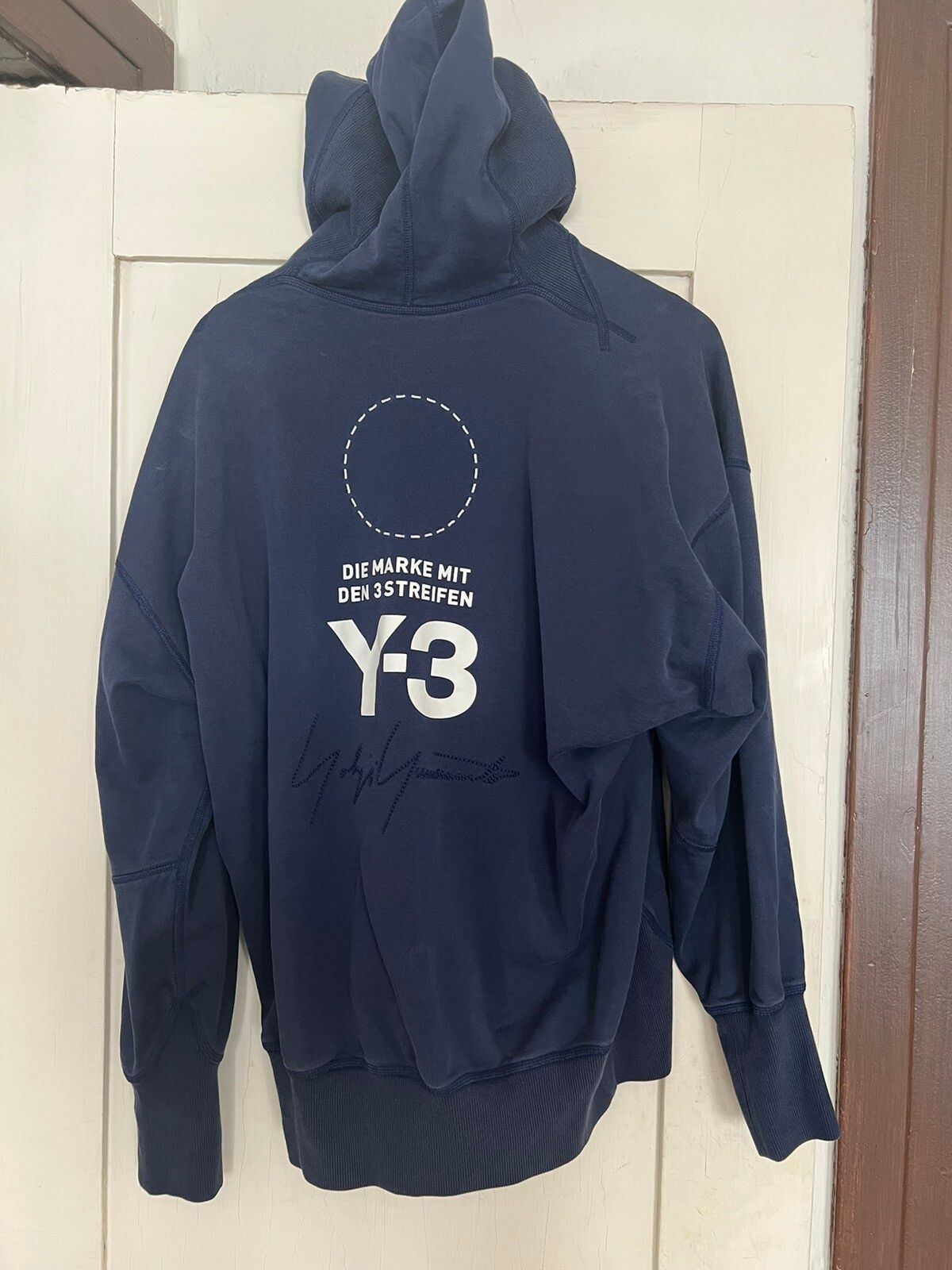 Y-3 Y3 / adidas - Yohji Yamamoto Stacked Logo Hoodie Indigo Size US L / EU 52-54 / 3 - 2 Preview