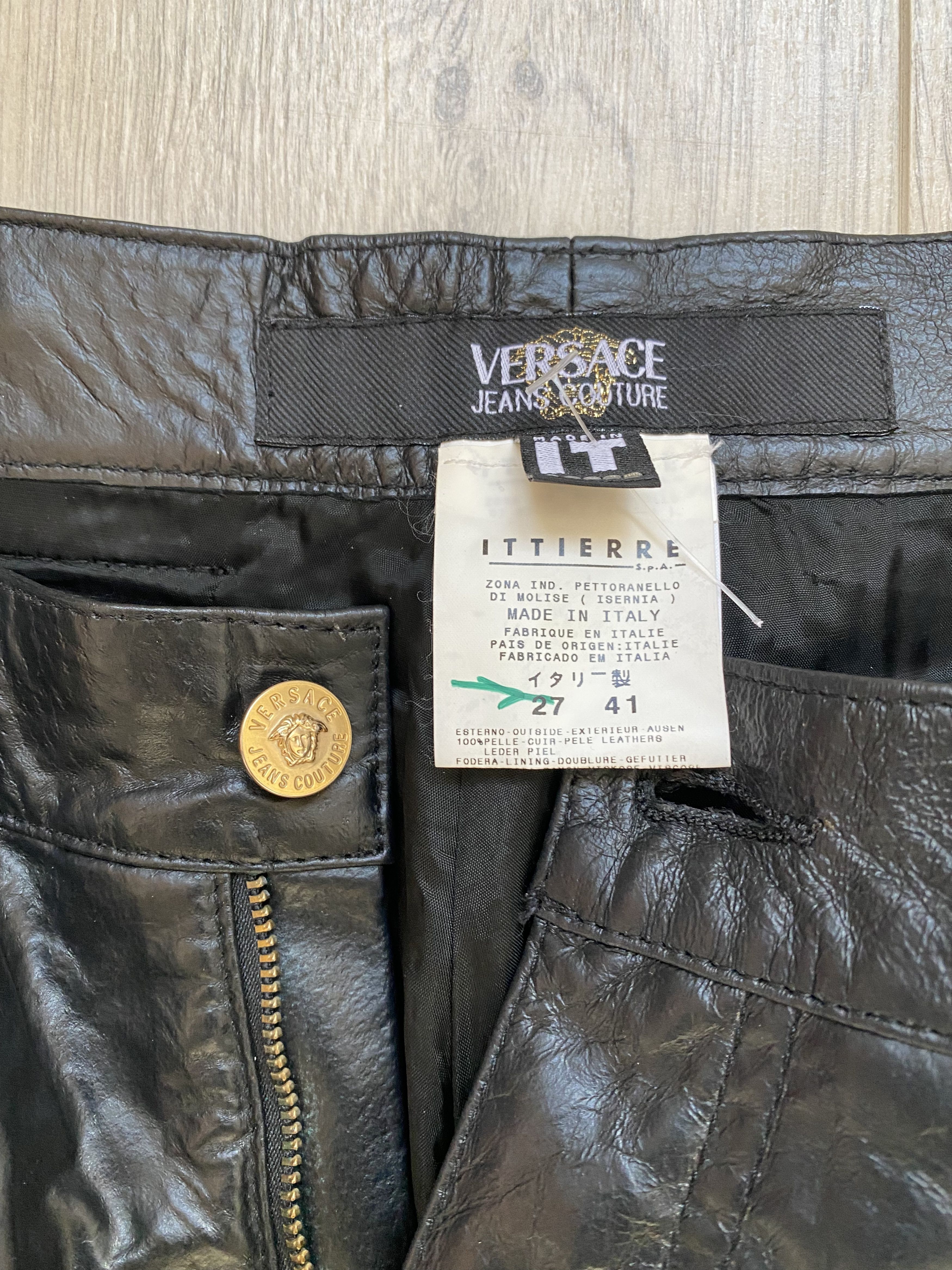 Versace Versace Jeans Couture Medusa Trim Leather Pants New Size US 27 - 7 Thumbnail