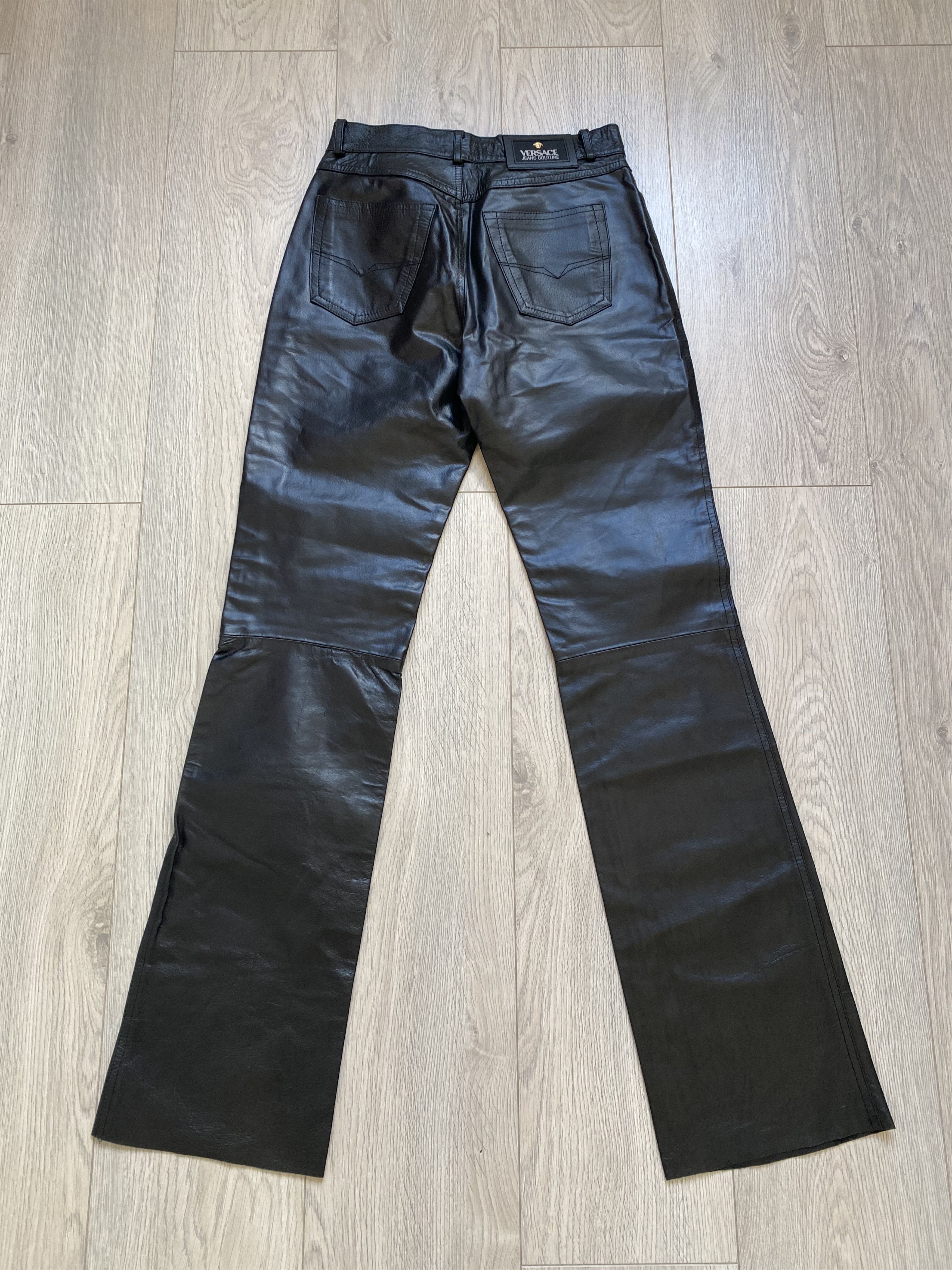 Versace Versace Jeans Couture Medusa Trim Leather Pants New Size US 27 - 3 Thumbnail