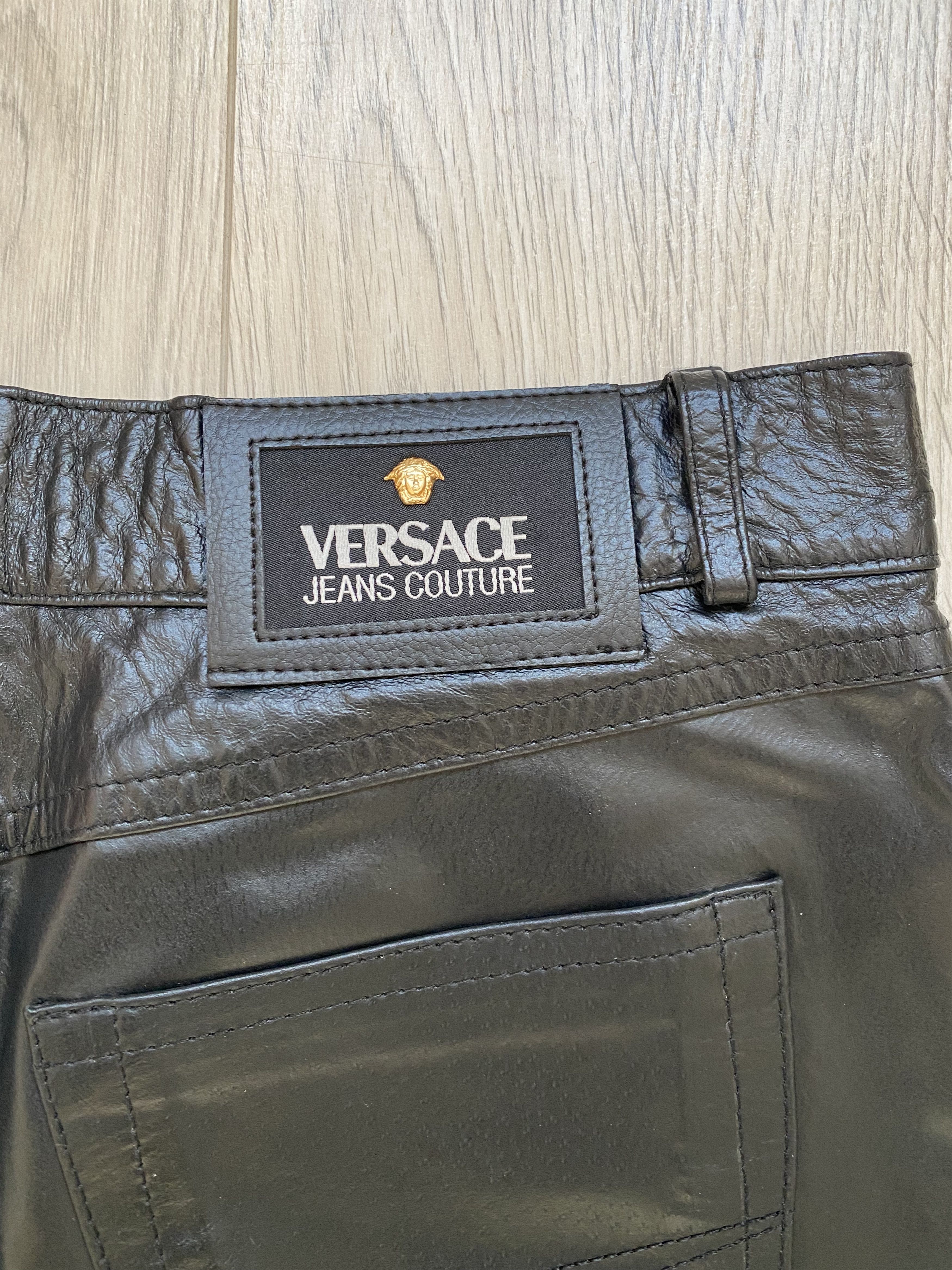 Versace Versace Jeans Couture Medusa Trim Leather Pants New Size US 27 - 6 Thumbnail