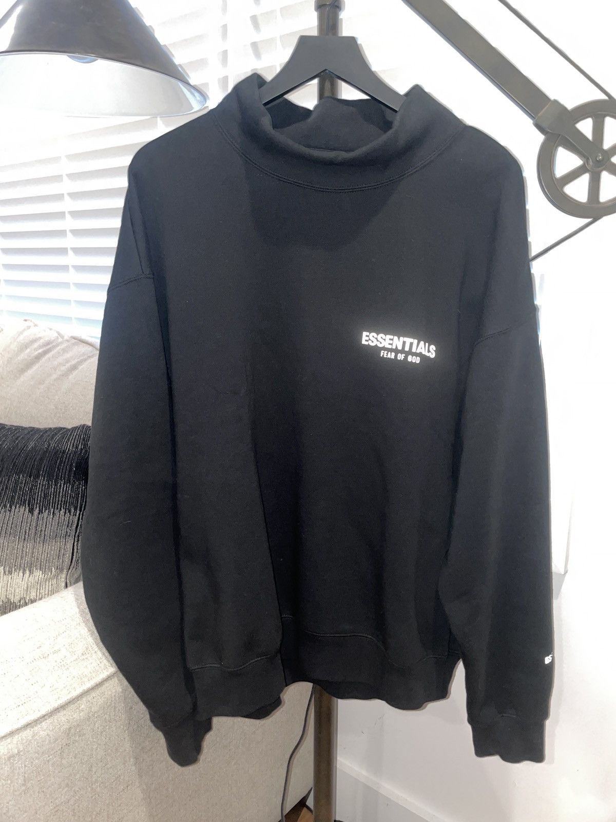 Fear of God Essentials Black Mock Neck Sweatshirt Medium