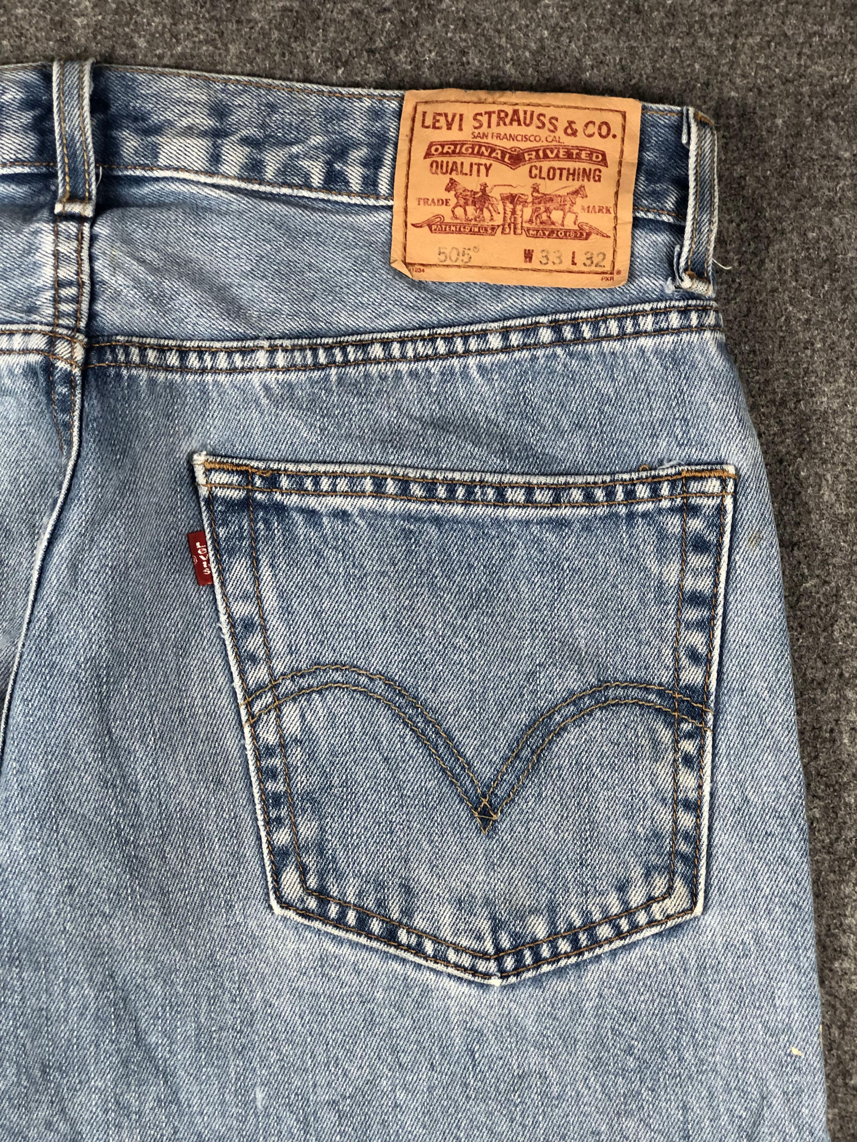 Levi's Vintage Levis 505 Faded Blue Jeans DP2276 Size US 33 - 18 Thumbnail