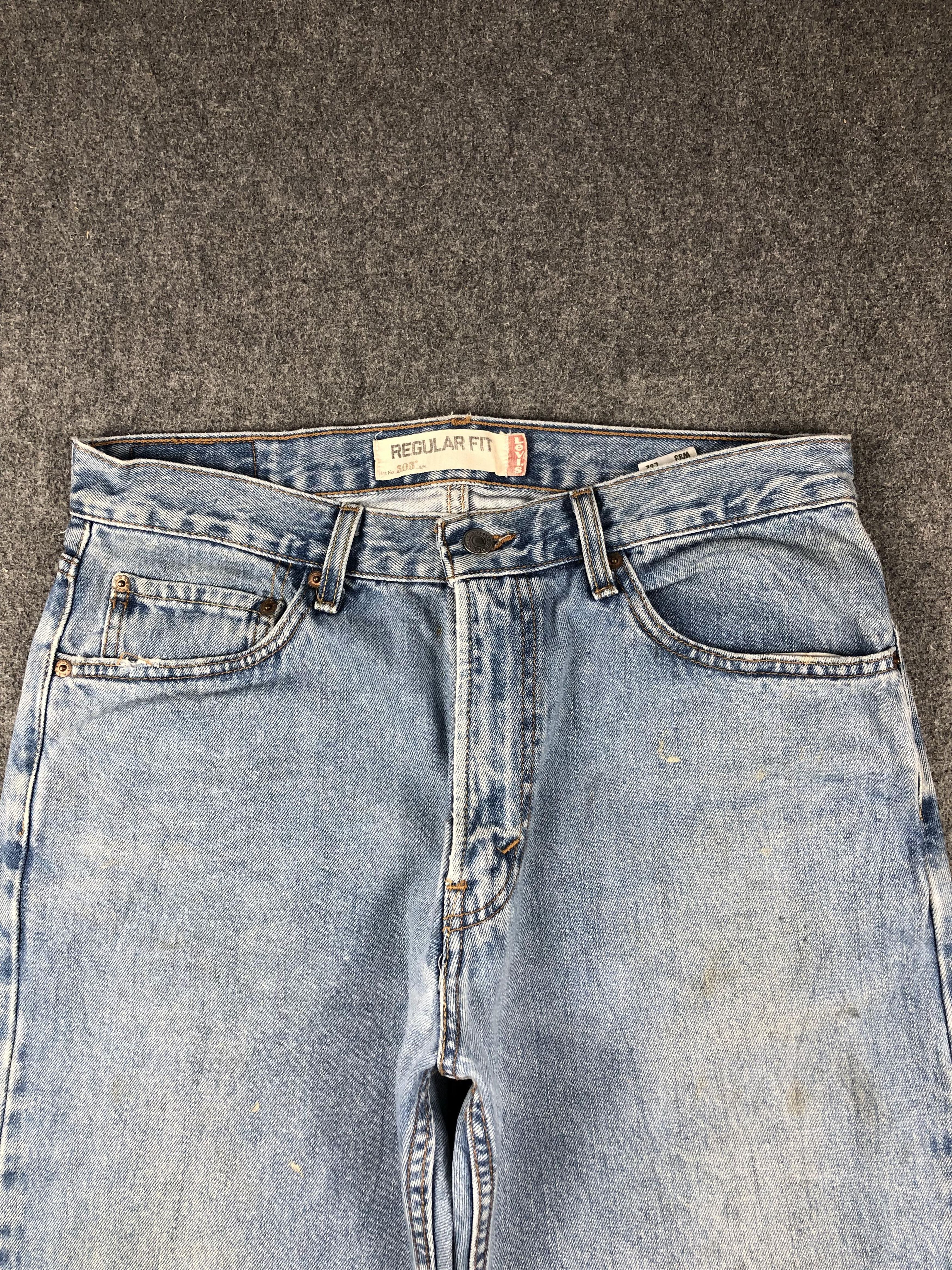 Levi's Vintage Levis 505 Faded Blue Jeans DP2276 Size US 33 - 2 Thumbnail