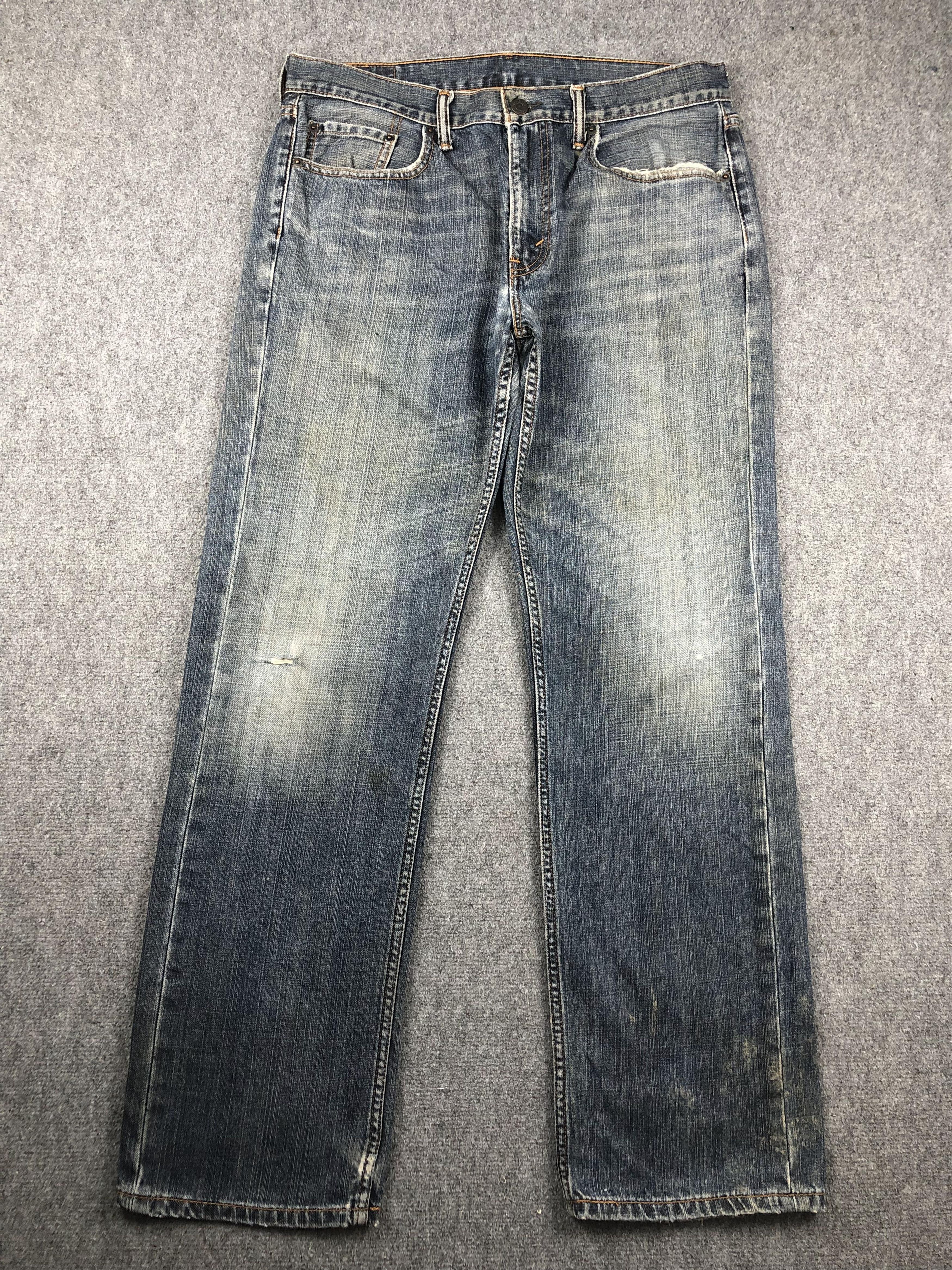 image of Levis 559 Loose Straight Faded Blue Jeans in Blue Denim, Men's (Size 34)