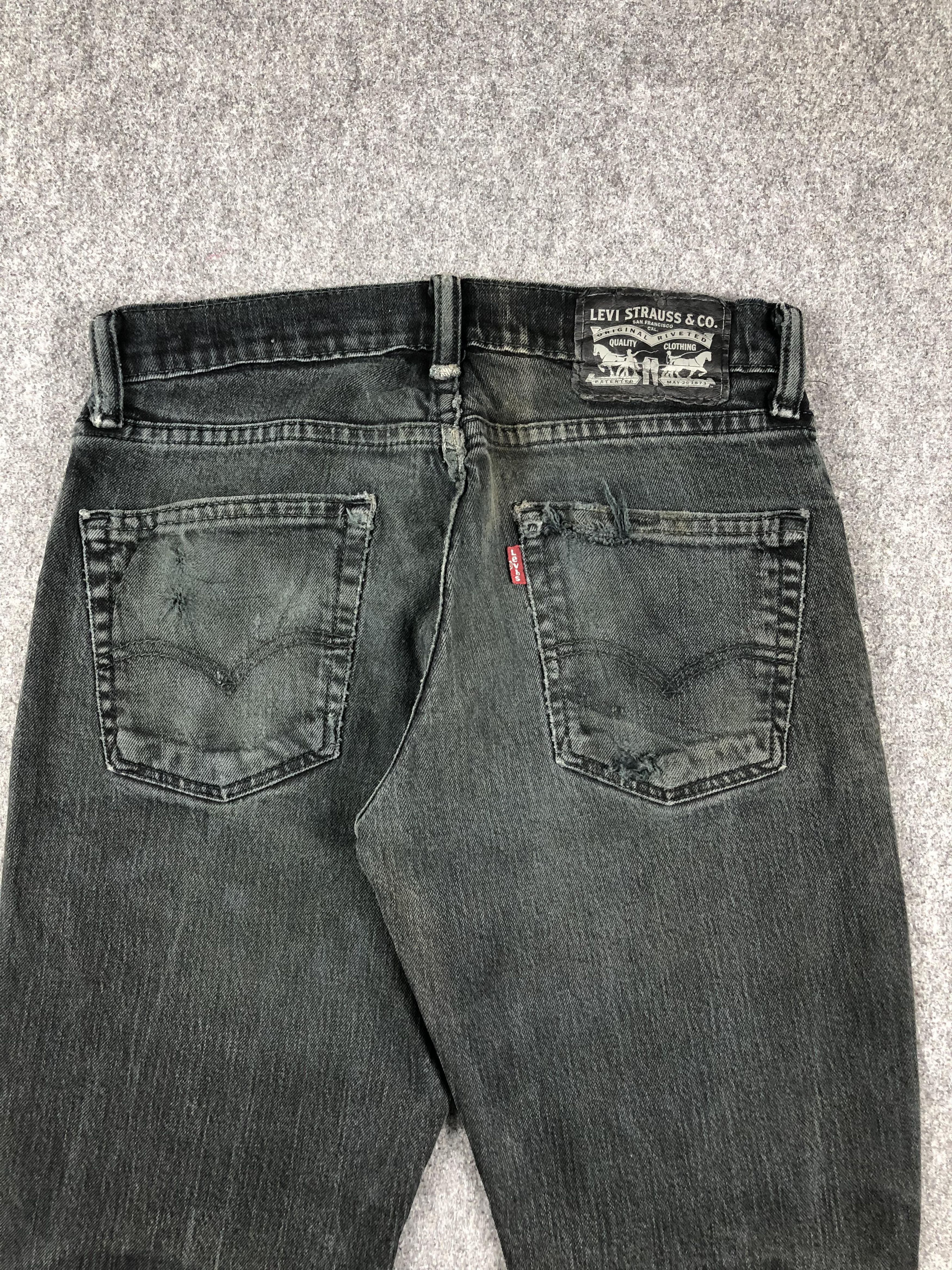Levi's Vintage Distressed Levis 511 Faded Black Jeans DP2278 Size US 29 - 4 Thumbnail
