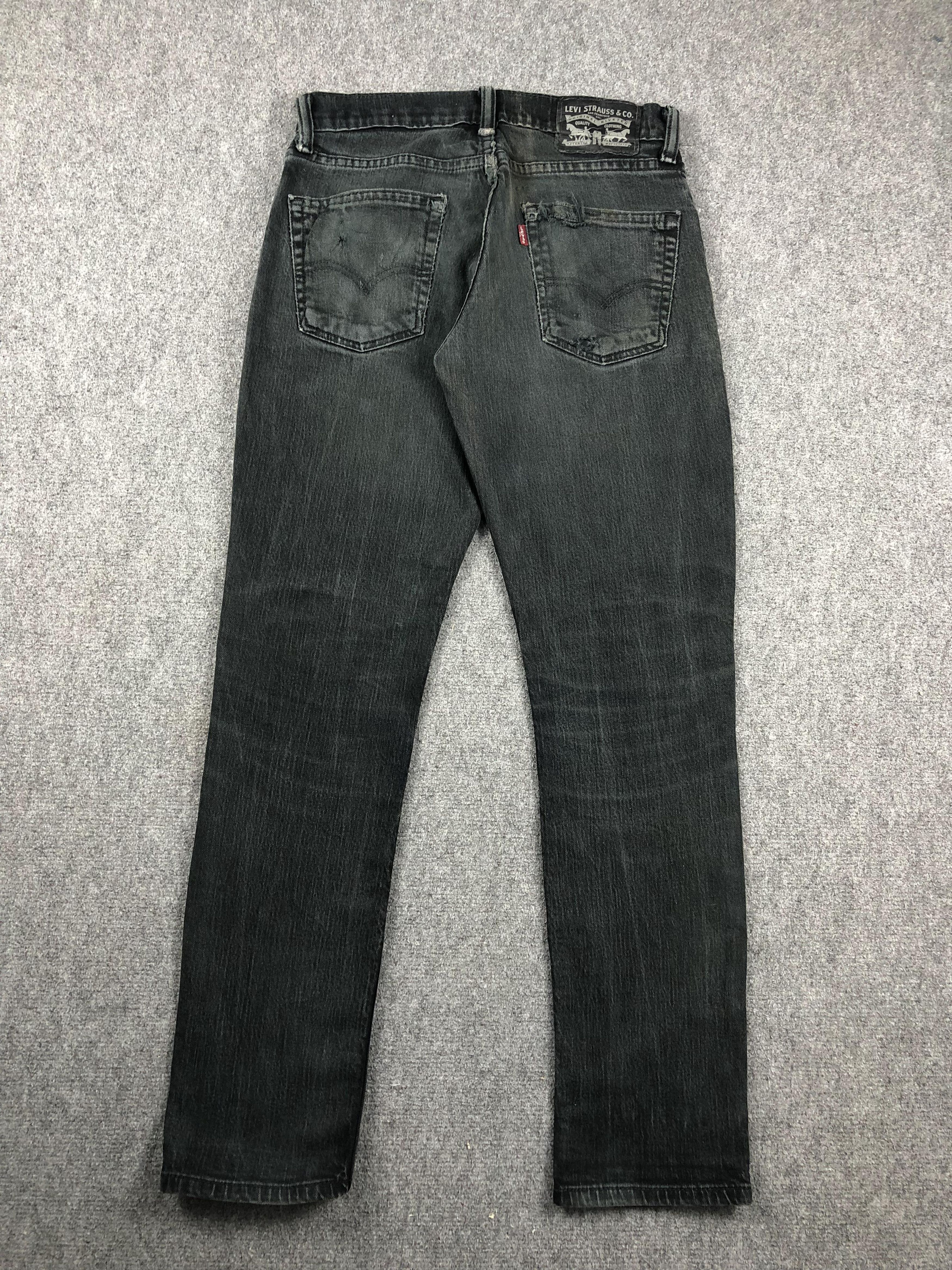 Levi's Vintage Distressed Levis 511 Faded Black Jeans DP2278 Size US 29 - 3 Thumbnail