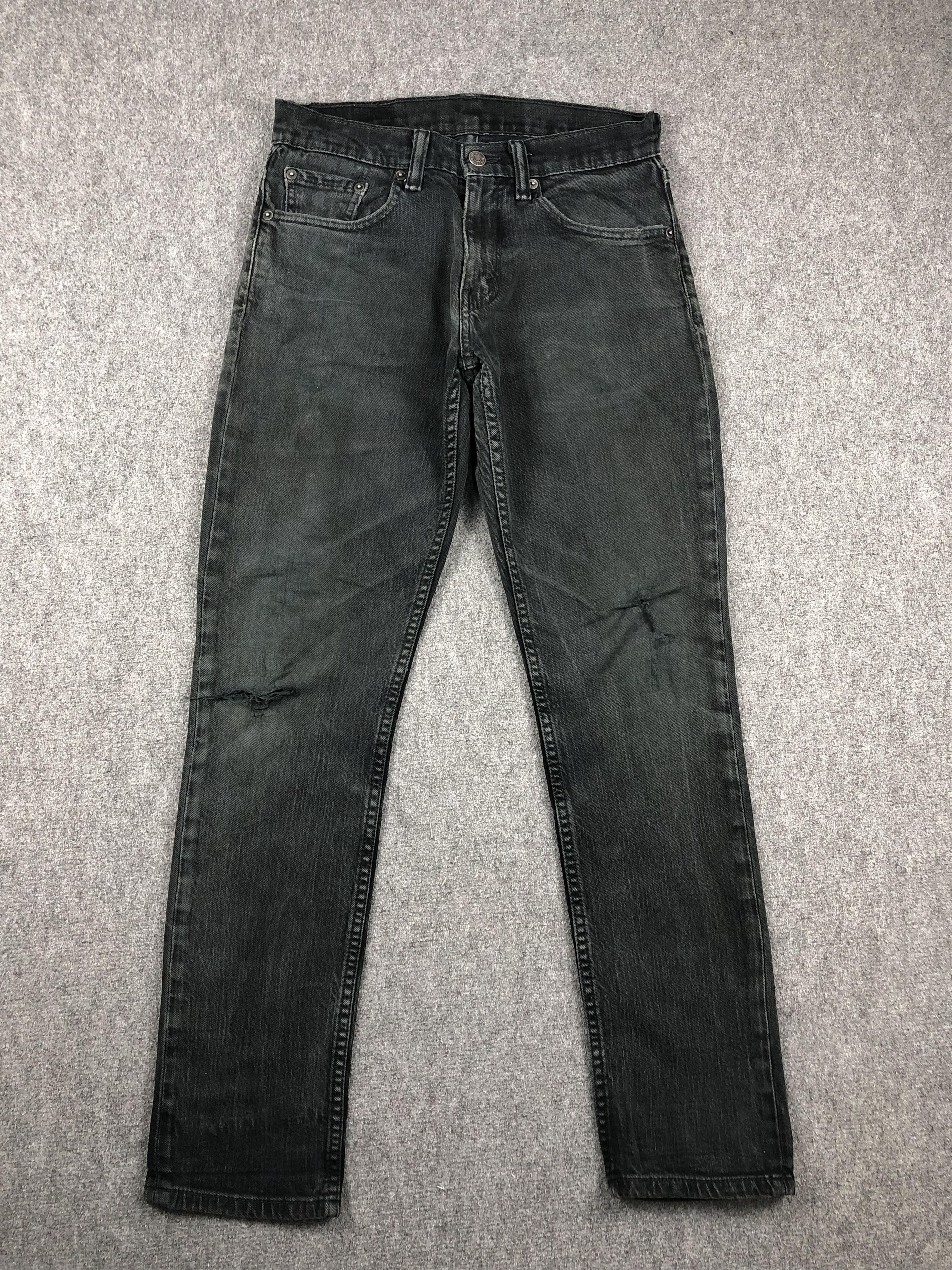 Levi's Vintage Distressed Levis 511 Faded Black Jeans DP2278 Size US 29 - 1 Thumbnail