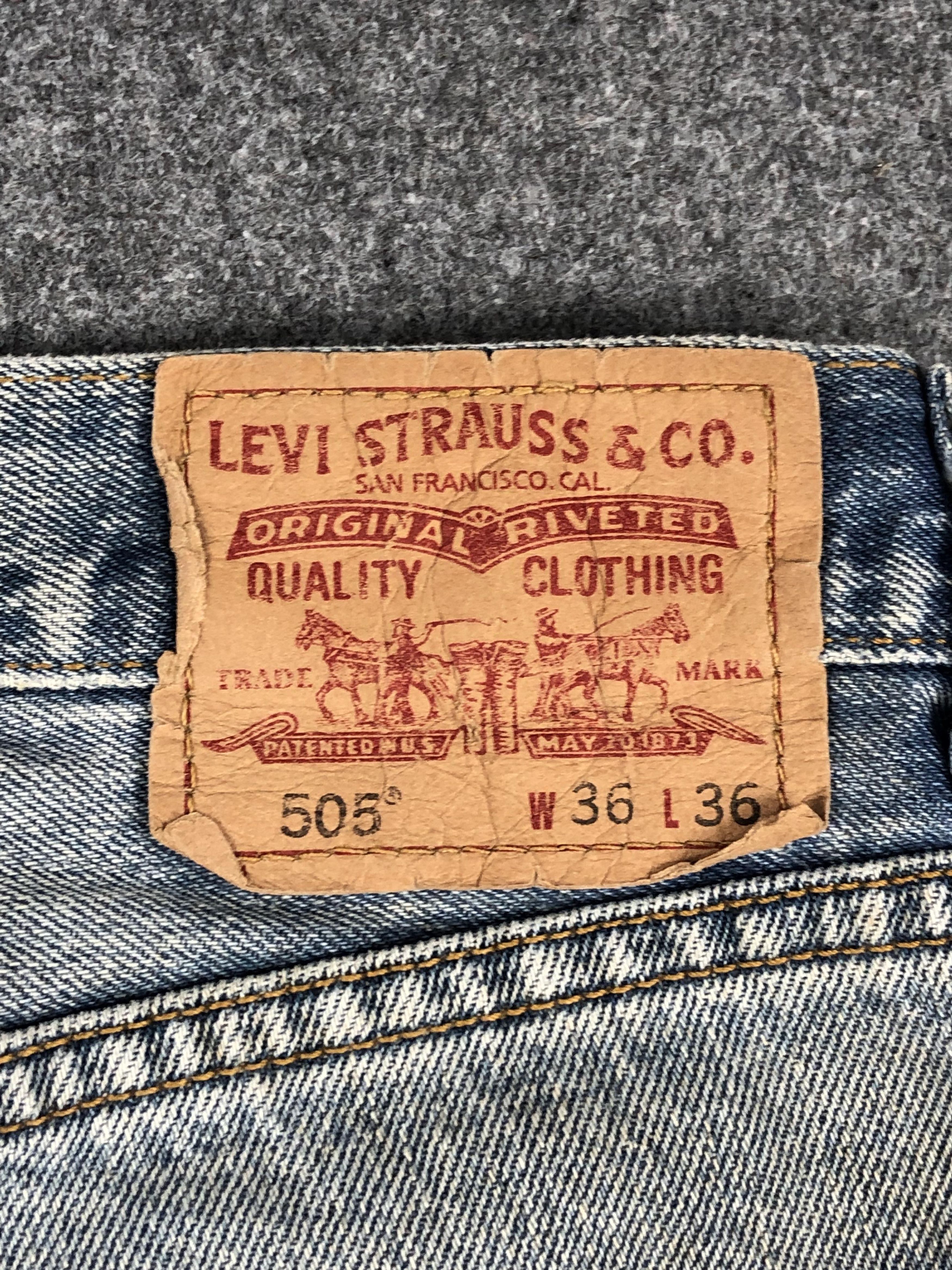 Levi's Vintage Levis 505 Faded Blue Jeans DP2279 Size US 35 - 5 Thumbnail