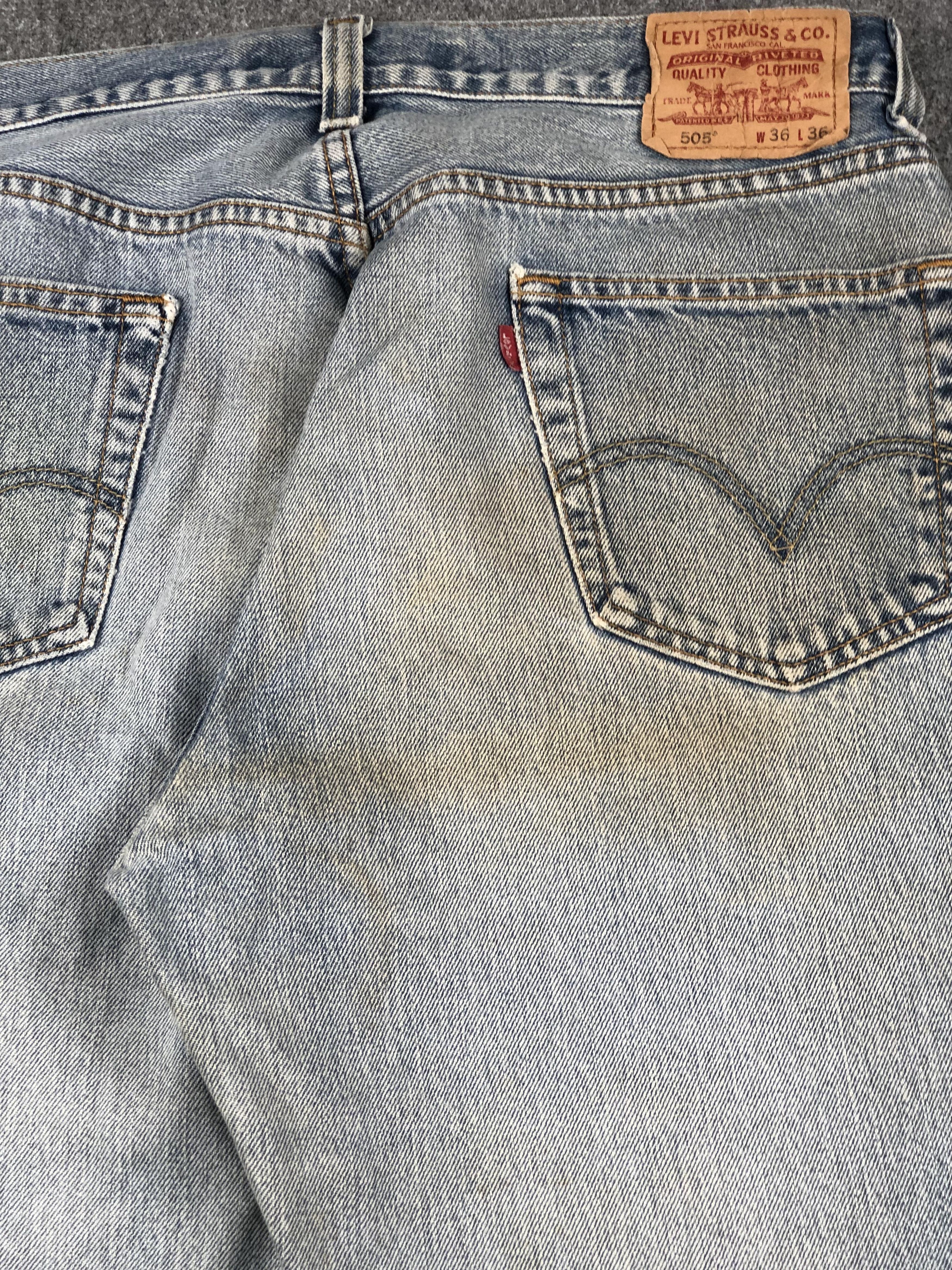 Levi's Vintage Levis 505 Faded Blue Jeans DP2279 Size US 35 - 20 Thumbnail
