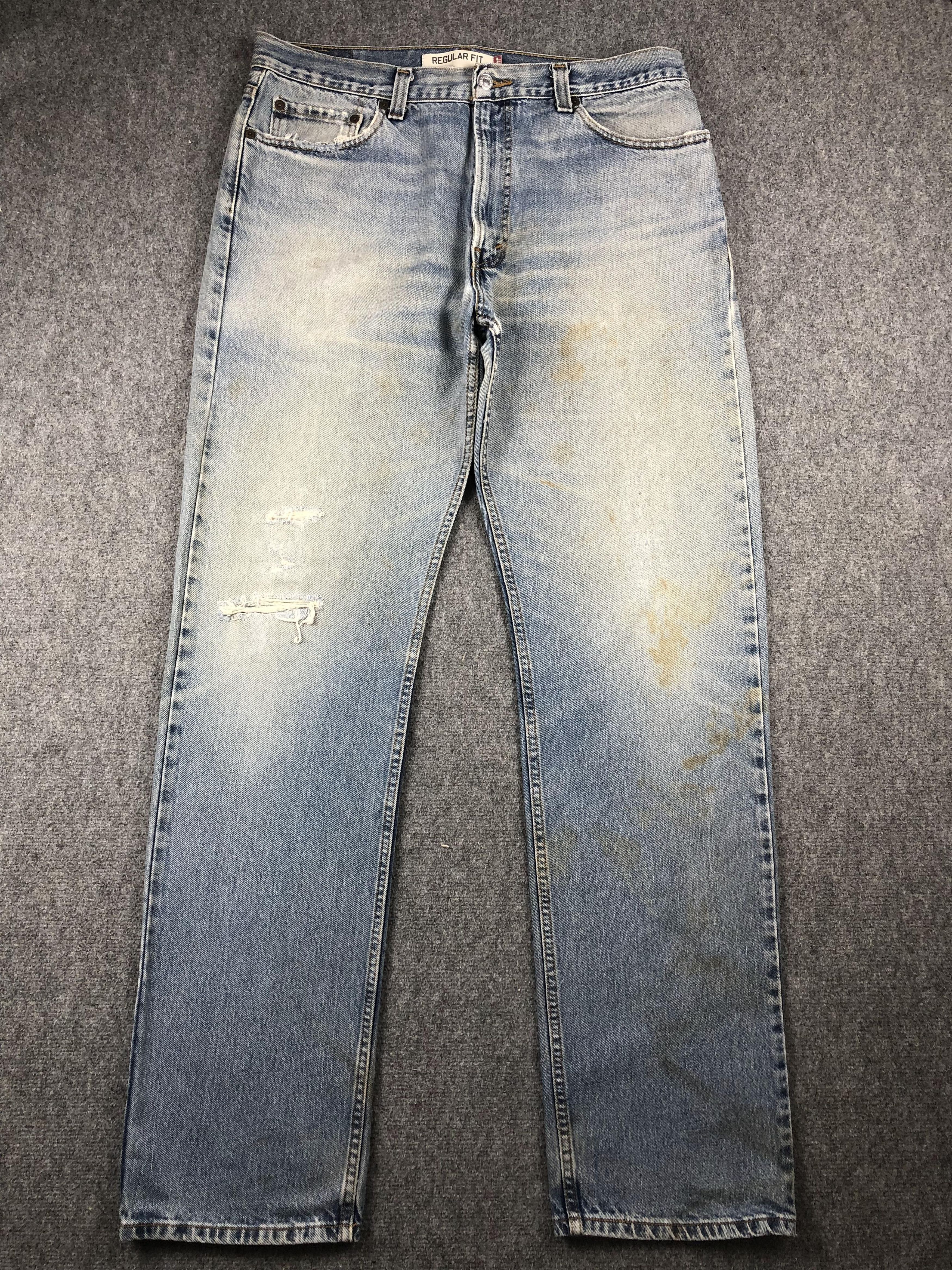 Levi's Vintage Levis 505 Faded Blue Jeans DP2279 Size US 35 - 1 Thumbnail
