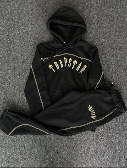 Vintage Trapstar tracksuit Black & yellow uk drip🔥 Grailed