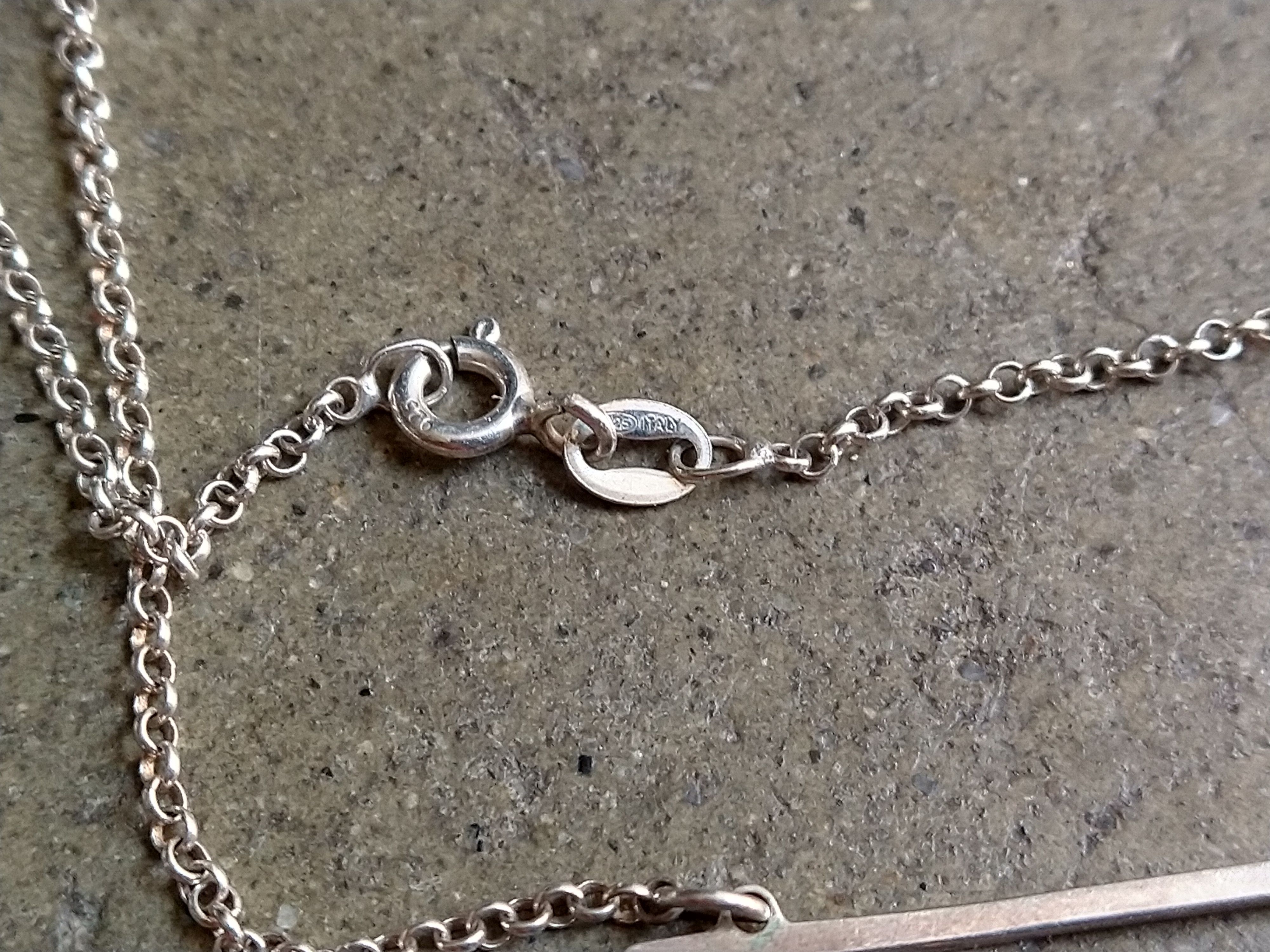 Jewelry × Sterling Silver Sterling Silver Necklace Clear CZ Rectangle Modern 22" Size ONE SIZE - 8 Thumbnail