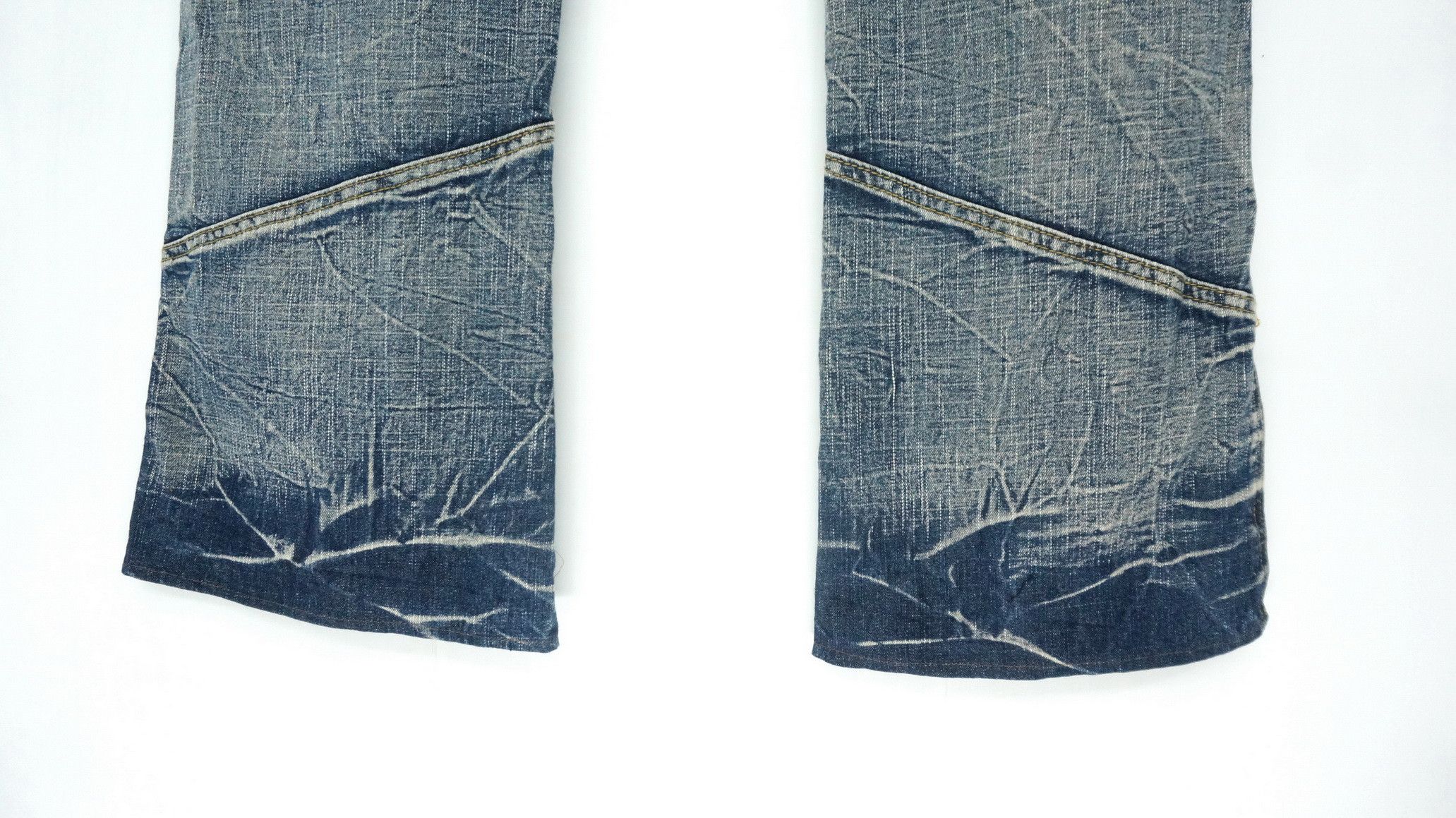 Japanese Brand 💥Flare Vtg💥 Japan BLACK CROWN Distressed Lowrise Jeans Size US 36 / EU 52 - 10 Thumbnail