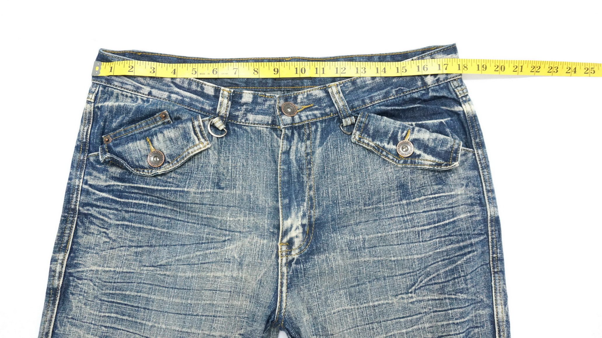 Japanese Brand 💥Flare Vtg💥 Japan BLACK CROWN Distressed Lowrise Jeans Size US 36 / EU 52 - 14 Thumbnail