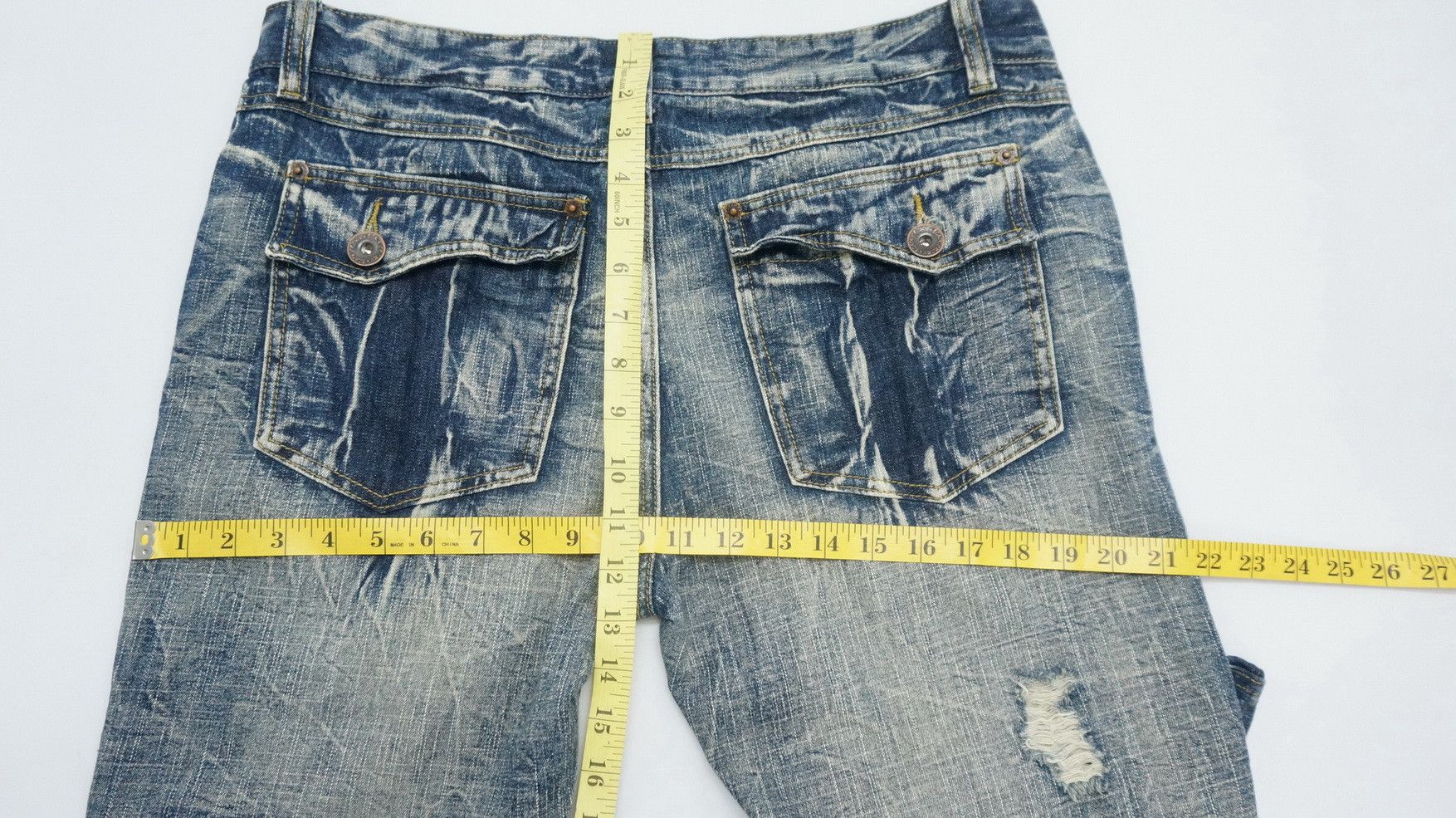 Japanese Brand 💥Flare Vtg💥 Japan BLACK CROWN Distressed Lowrise Jeans Size US 36 / EU 52 - 17 Thumbnail