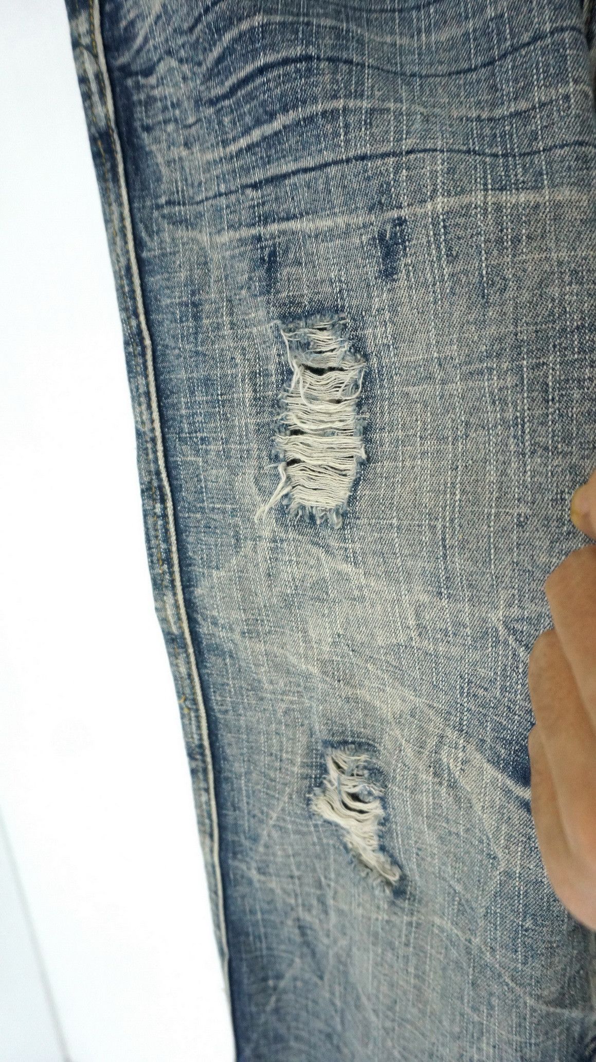 Japanese Brand 💥Flare Vtg💥 Japan BLACK CROWN Distressed Lowrise Jeans Size US 36 / EU 52 - 12 Thumbnail