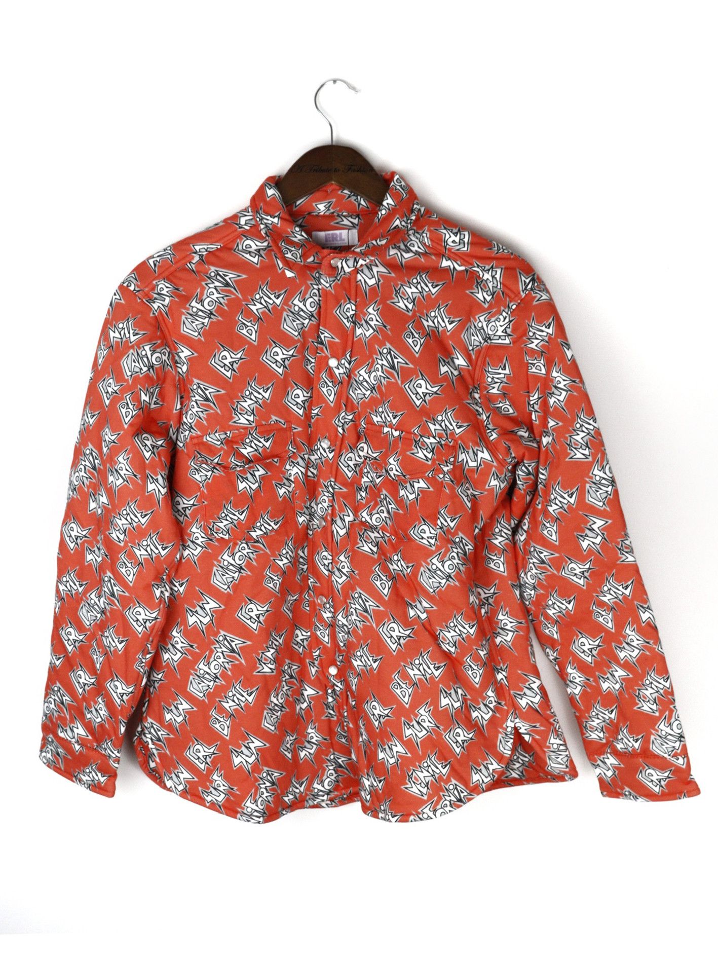 ERL "Be Nice' Printed OVERSHIRT jacket Cotton Padded Shirt​  ​Size: XXL
