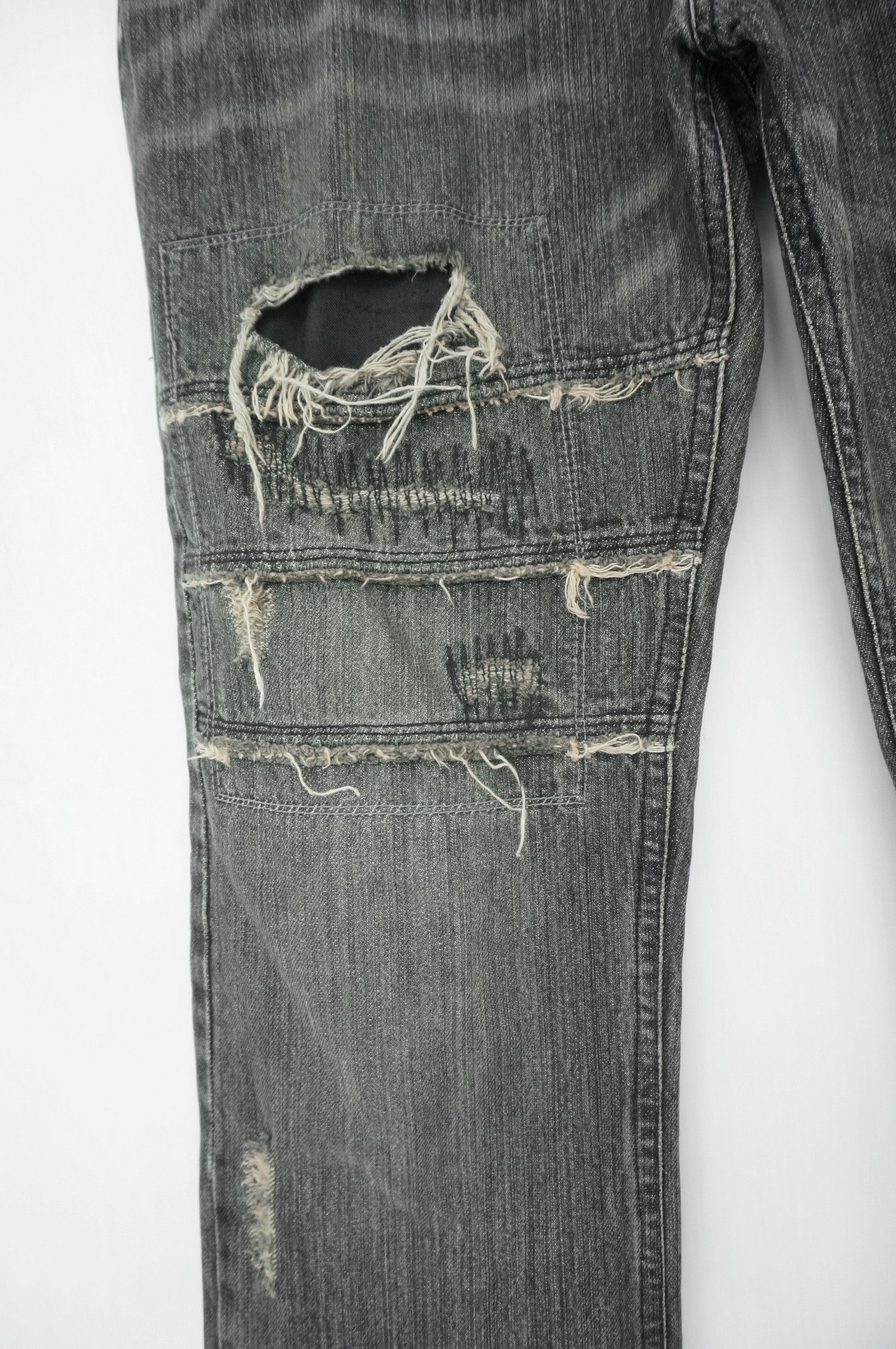 Japanese Brand Vintage Worn EDGE RUPERT Ripped Flared Distressed Jeans Size US 32 / EU 48 - 6 Thumbnail