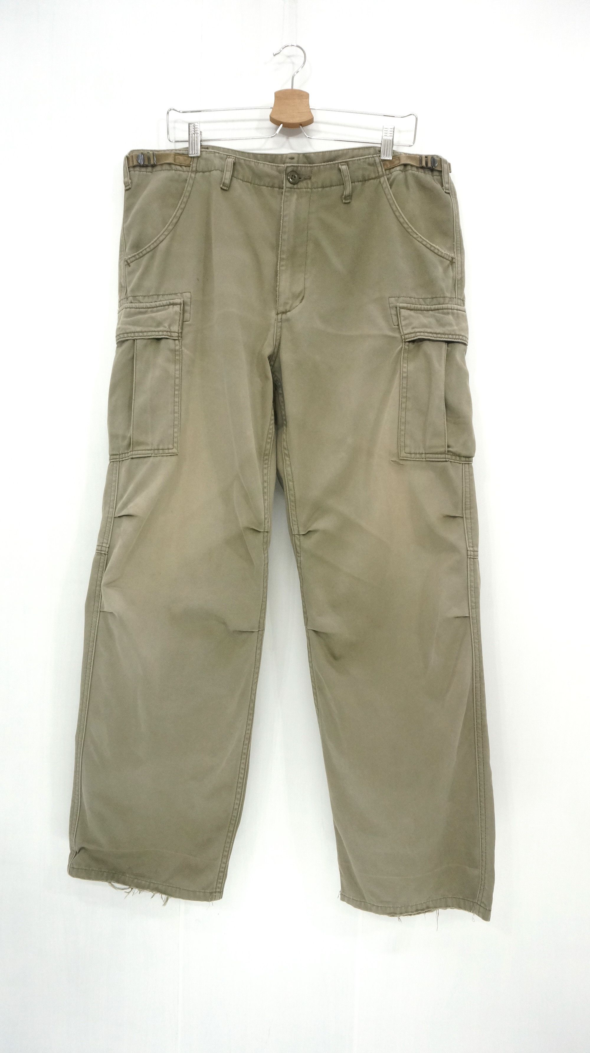 Alpha Industries 🔥Vtg Alpha Industries Faded Dusty Olive Worn Cargo Size US 30 / EU 46 - 1 Thumbnail