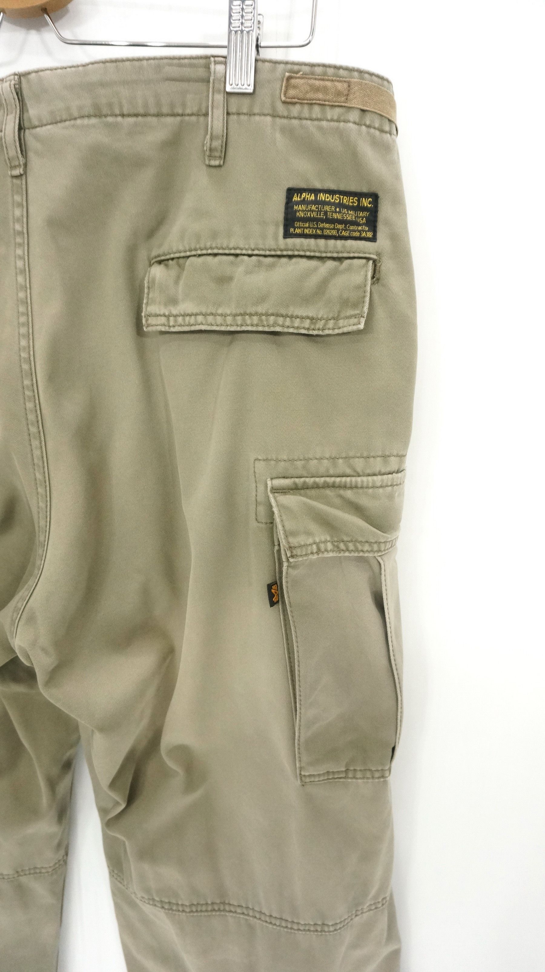 Alpha Industries 🔥Vtg Alpha Industries Faded Dusty Olive Worn Cargo Size US 30 / EU 46 - 8 Thumbnail