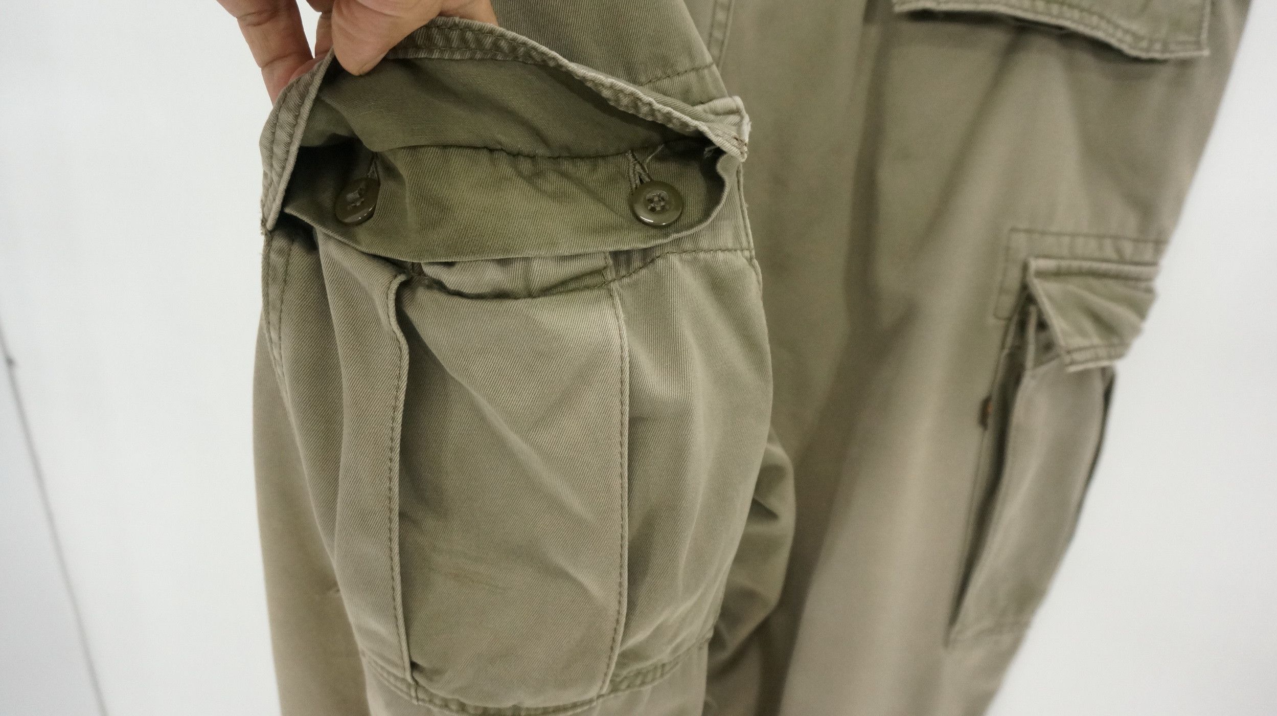 Alpha Industries 🔥Vtg Alpha Industries Faded Dusty Olive Worn Cargo Size US 30 / EU 46 - 12 Thumbnail