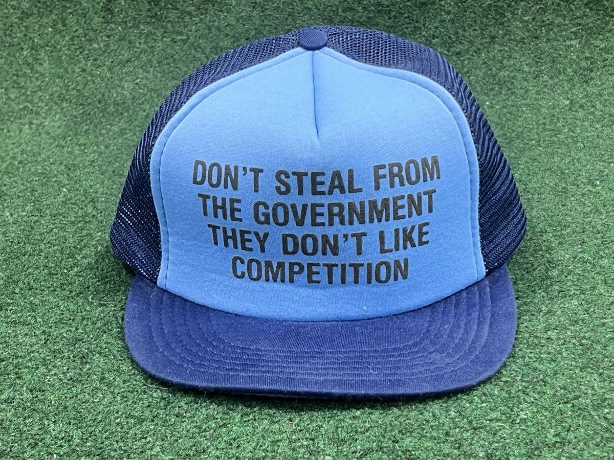 Vintage Vintage 80s Don’t Steal From The Government Trucker Hat Size ONE SIZE - 1 Thumbnail