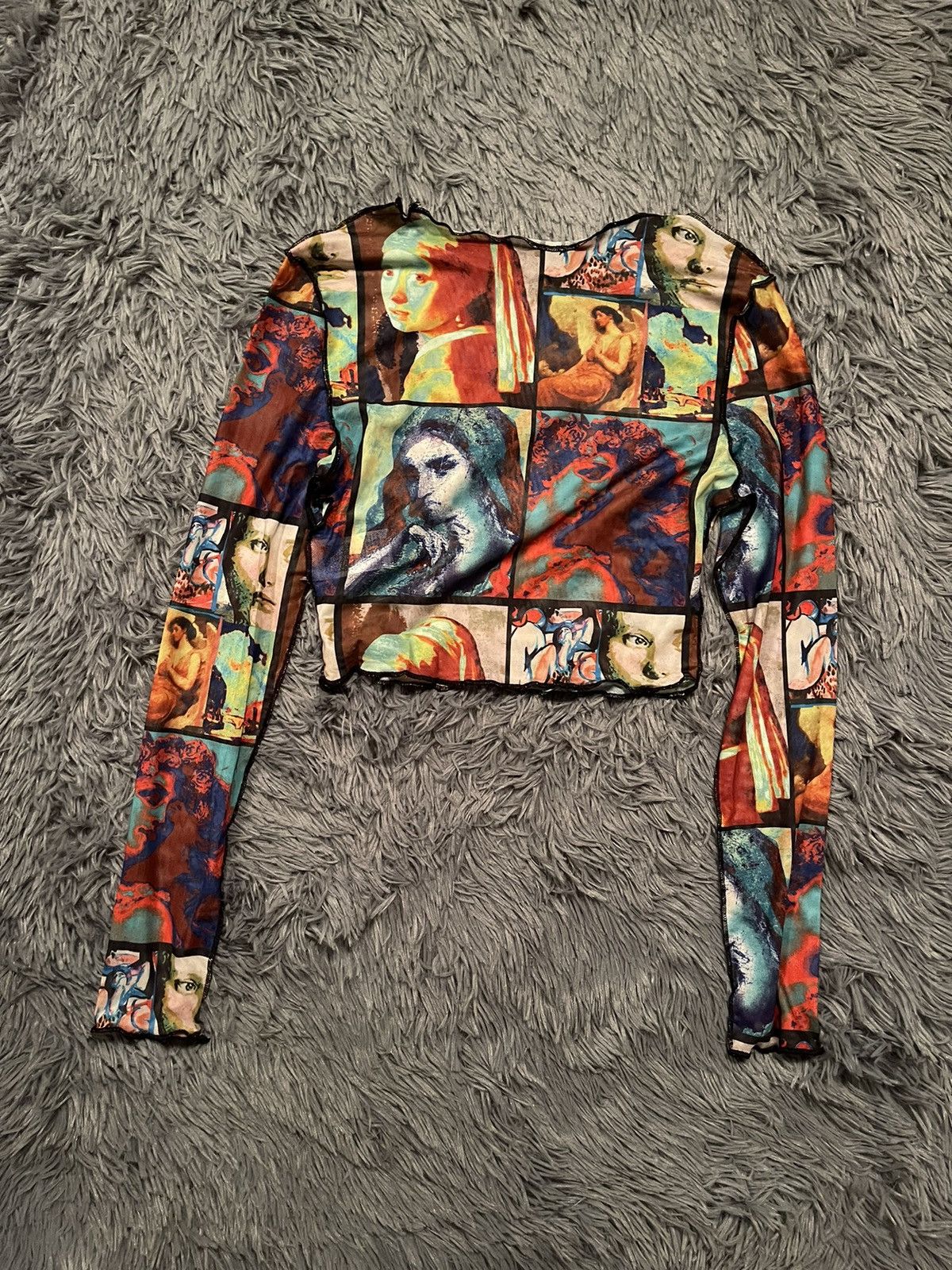 Japanese Brand × Vintage Y2K vintage mesh JPG style art longsleeve Size XS / US 0-2 / IT 36-38 - 3 Thumbnail