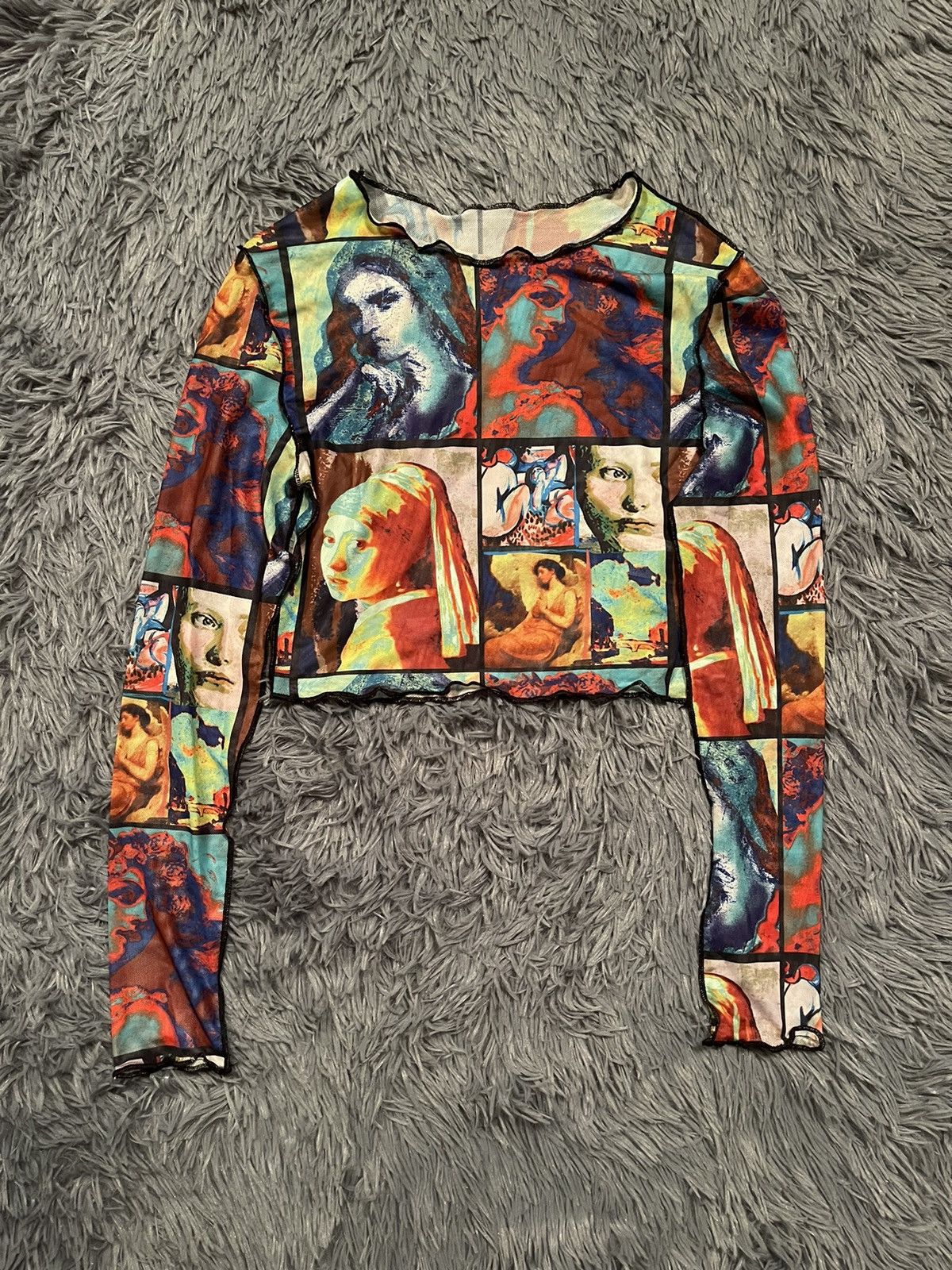 Japanese Brand × Vintage Y2K vintage mesh JPG style art longsleeve Size XS / US 0-2 / IT 36-38 - 1 Thumbnail