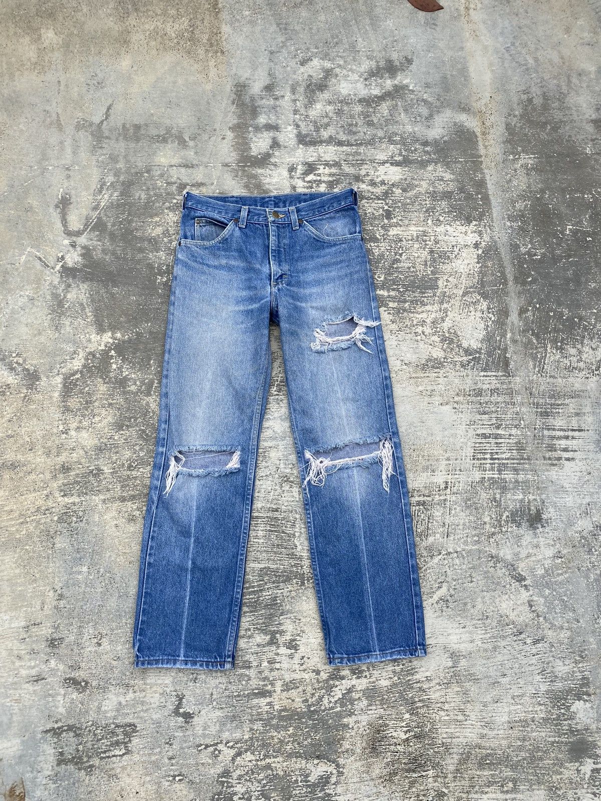 Lee VINTAGE LEE PUNK GRUNGE THRASHED DISTRESSED COWBOY GORPCORE Size US 29 - 1 Thumbnail