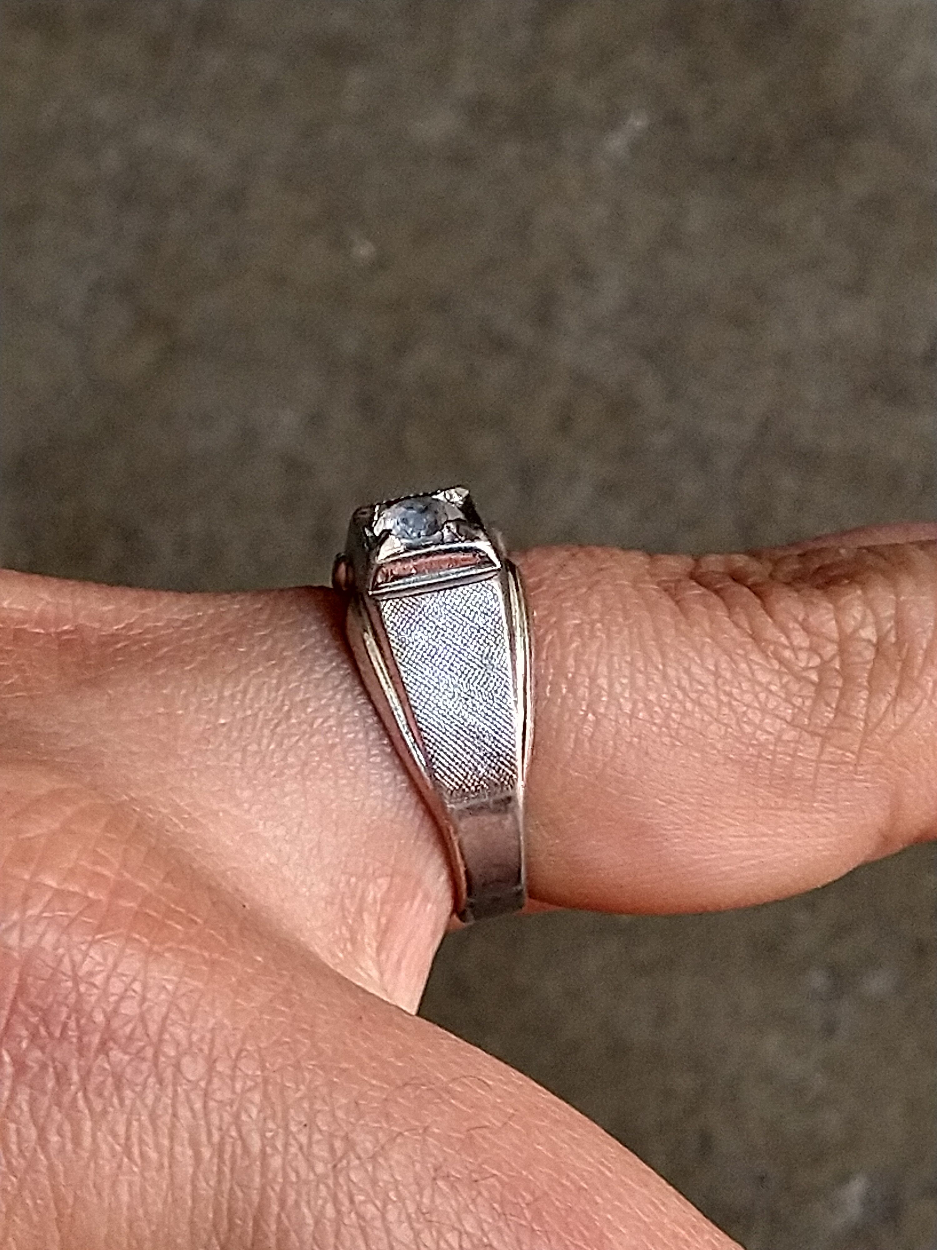 Jewelry Vintage Sterling Silver Ring Size 9 Clear Glass Size ONE SIZE - 14 Thumbnail