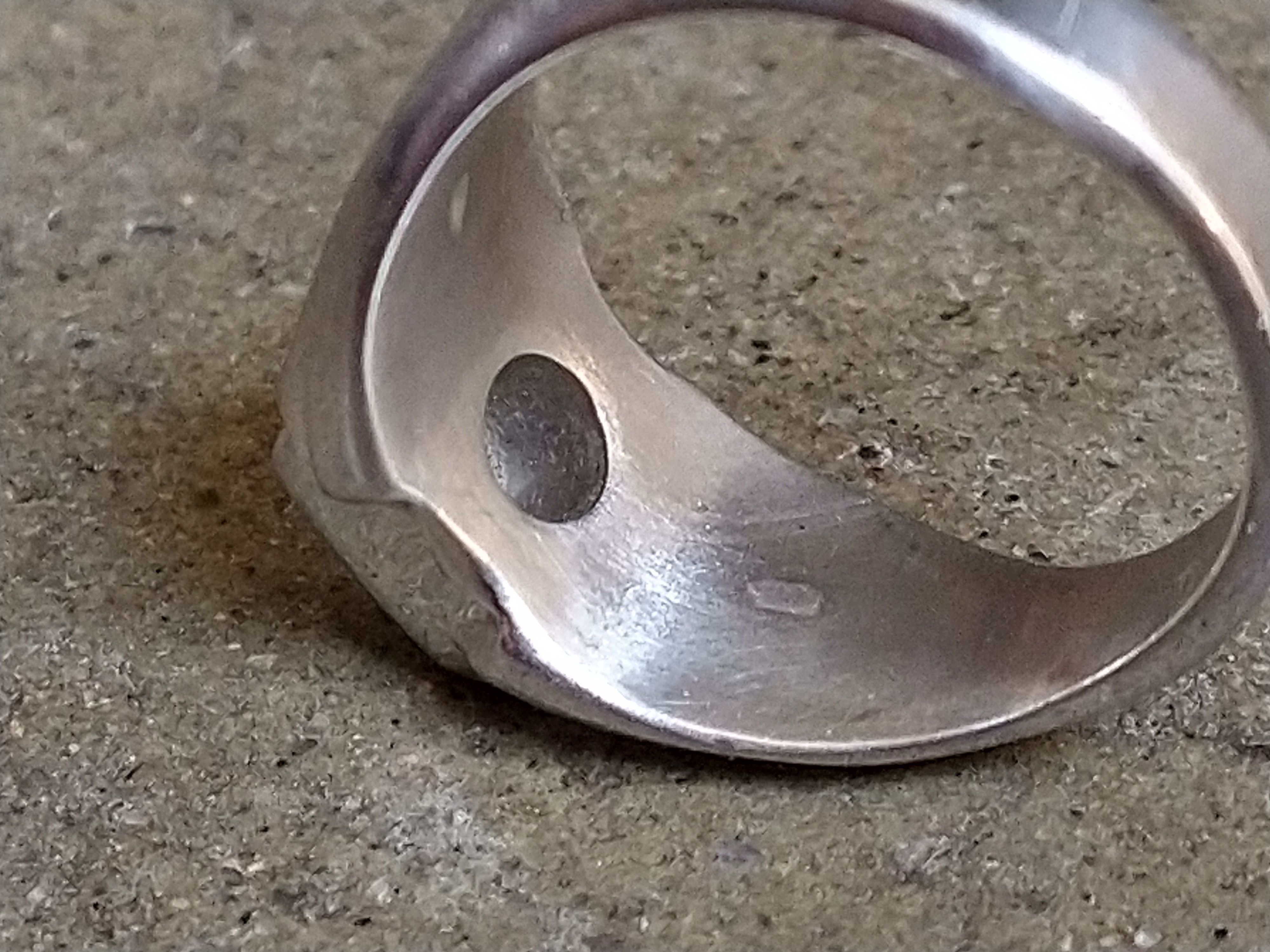 Jewelry Vintage Sterling Silver Ring Size 9 Clear Glass Size ONE SIZE - 9 Thumbnail