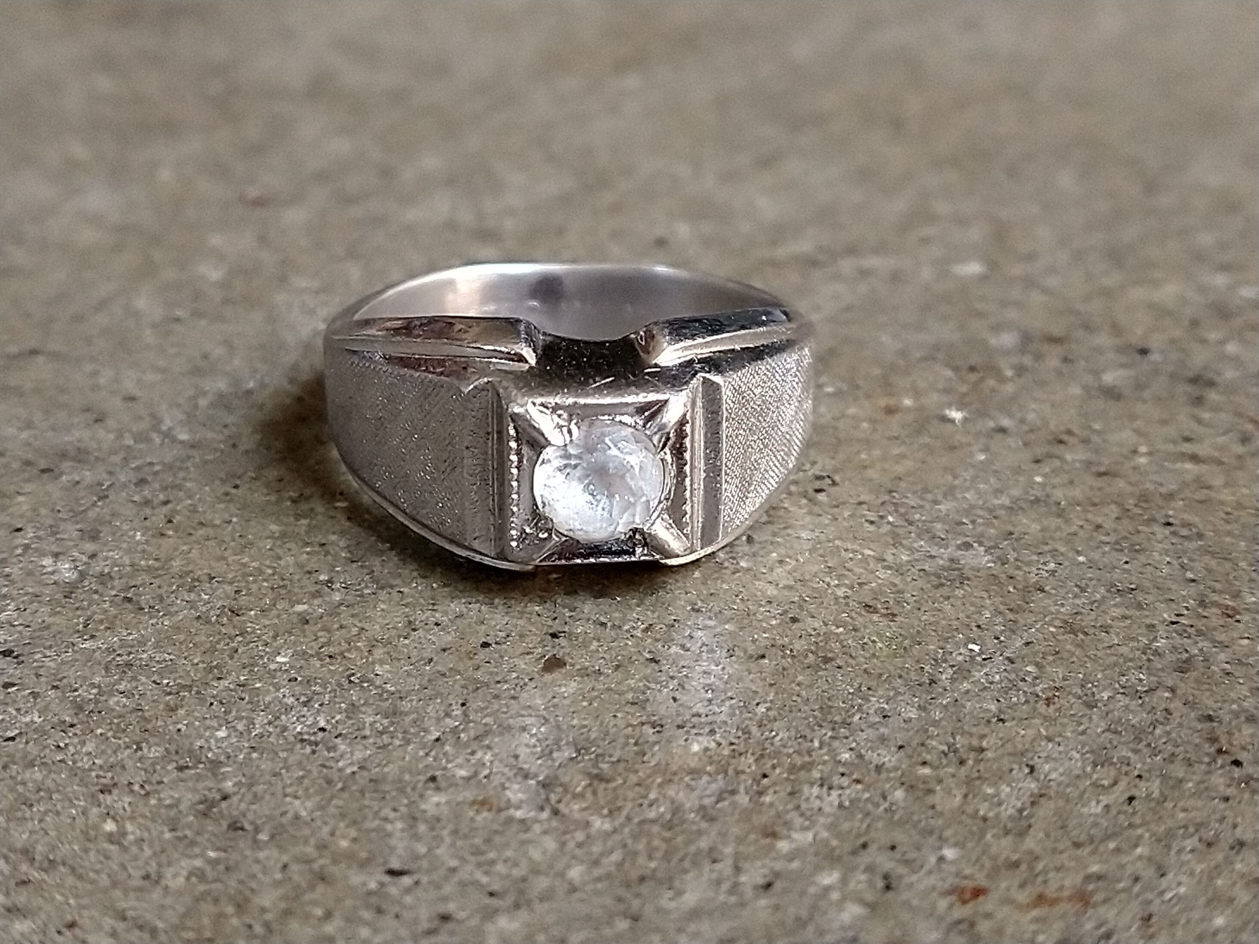 Jewelry Vintage Sterling Silver Ring Size 9 Clear Glass Size ONE SIZE - 4 Thumbnail