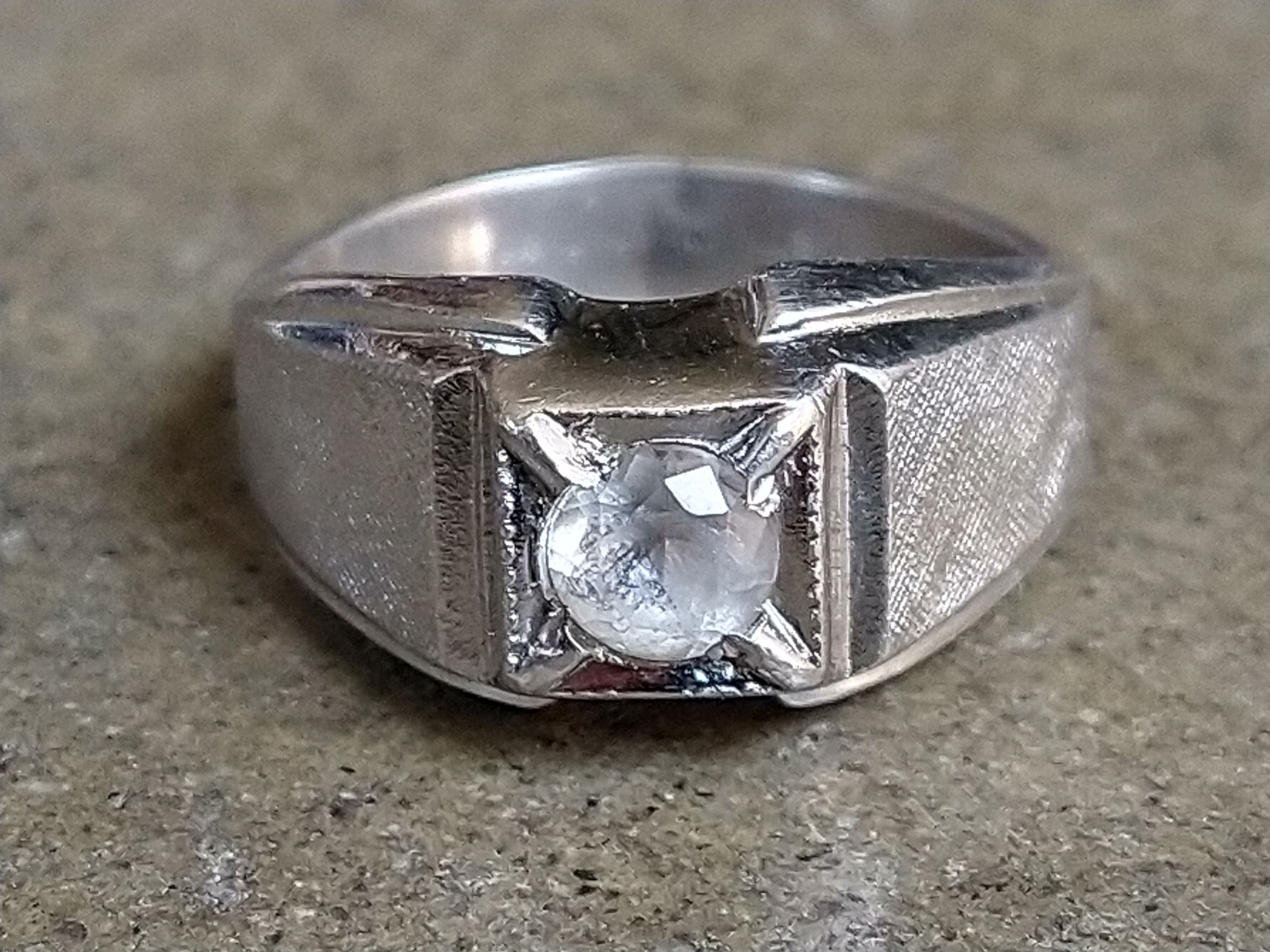 Jewelry Vintage Sterling Silver Ring Size 9 Clear Glass Size ONE SIZE - 3 Thumbnail