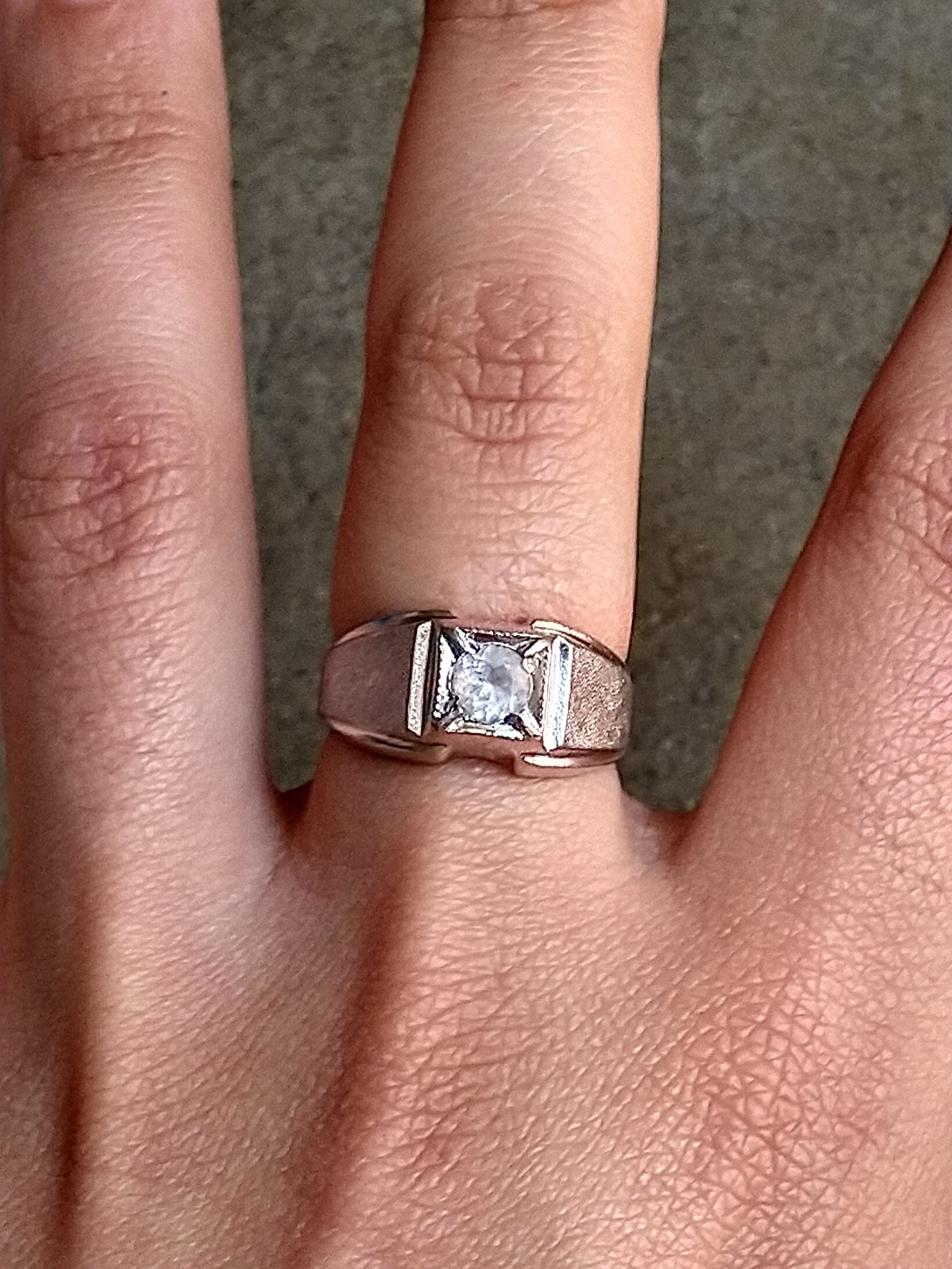 Jewelry Vintage Sterling Silver Ring Size 9 Clear Glass Size ONE SIZE - 13 Thumbnail