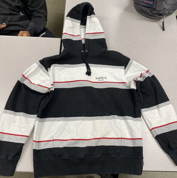 Supreme classic store logo striped hoodie