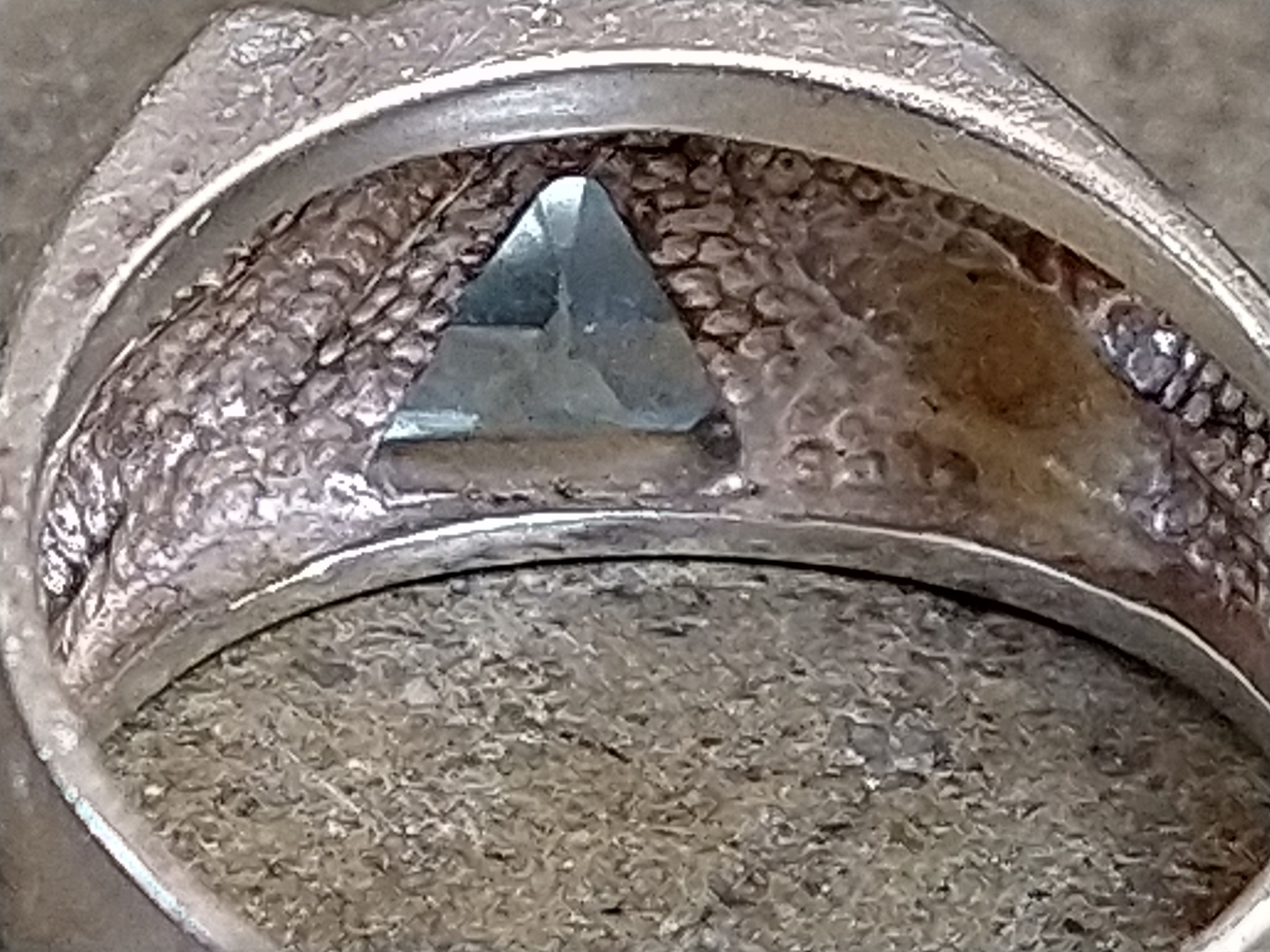 Jewelry × Sterling Silver Sterling Silver Ring Size 8.2t Blue Glass Triangle Art Deco Size ONE SIZE - 11 Thumbnail