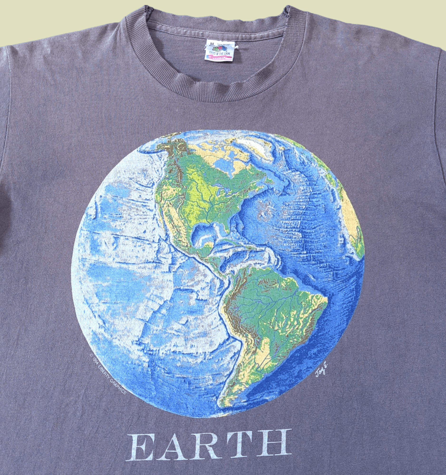 Arts & Science × Vintage Vintage 90s Earth Nature Artwork Art T shirt Size US M / EU 48-50 / 2 - 1 Thumbnail