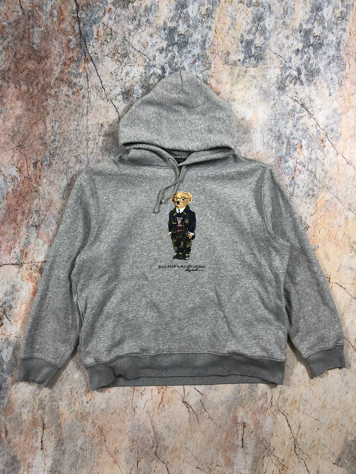 image of Polo Ralph Laurent Polo Bear Hoodie in Grey, Men's (Size 2XL)