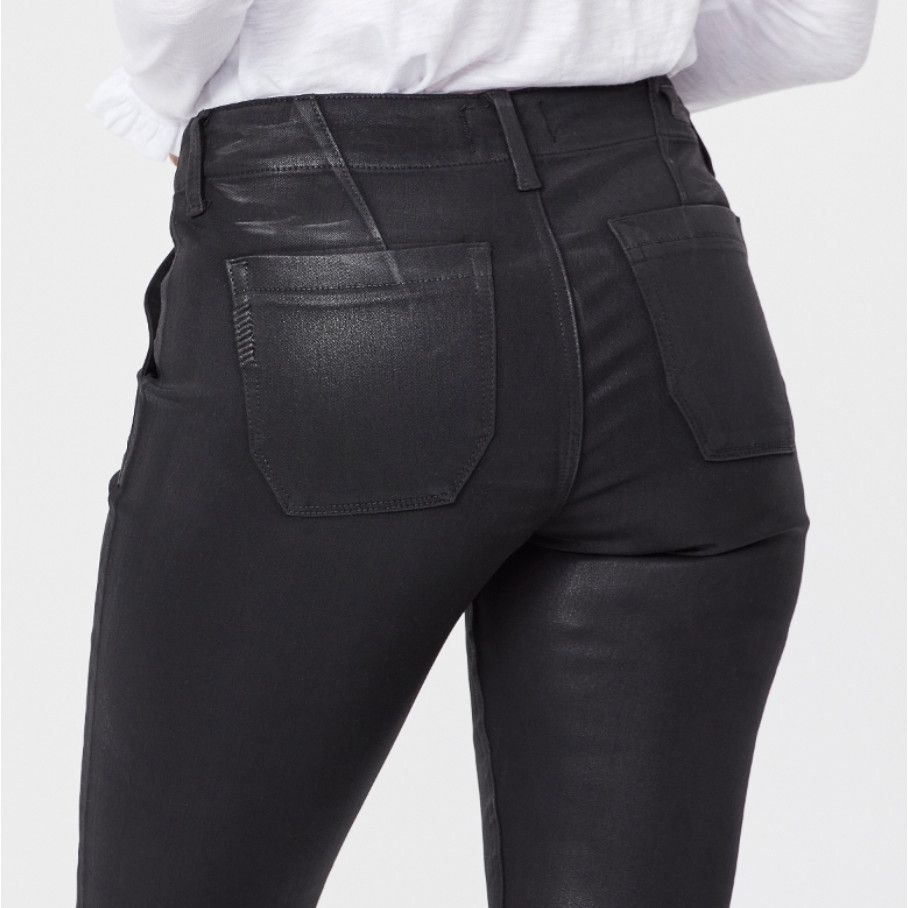 PAIGE Mayslie Jogger Pants in Black Fog Luxe Coated