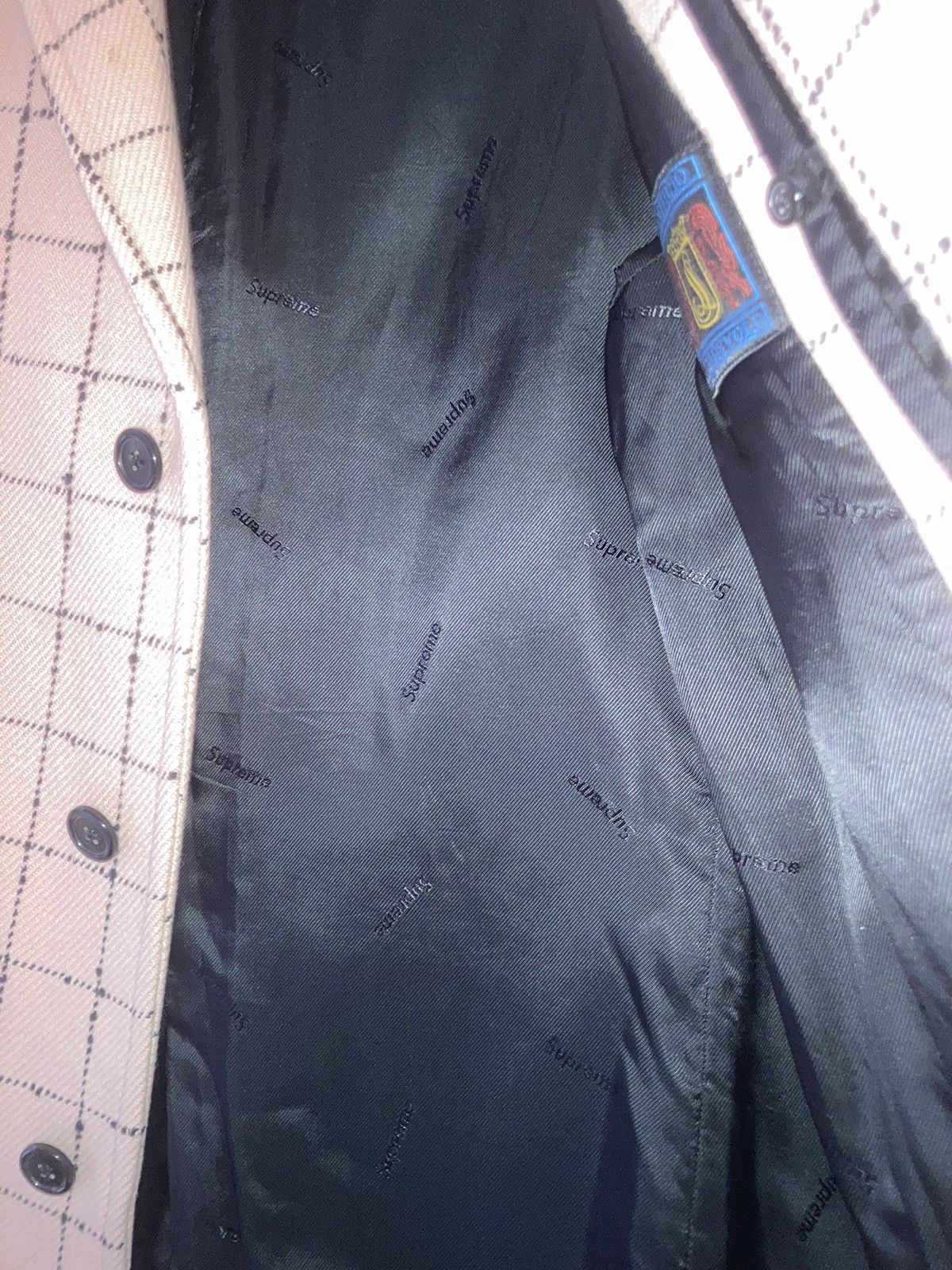 Supreme windowpane trench coat online