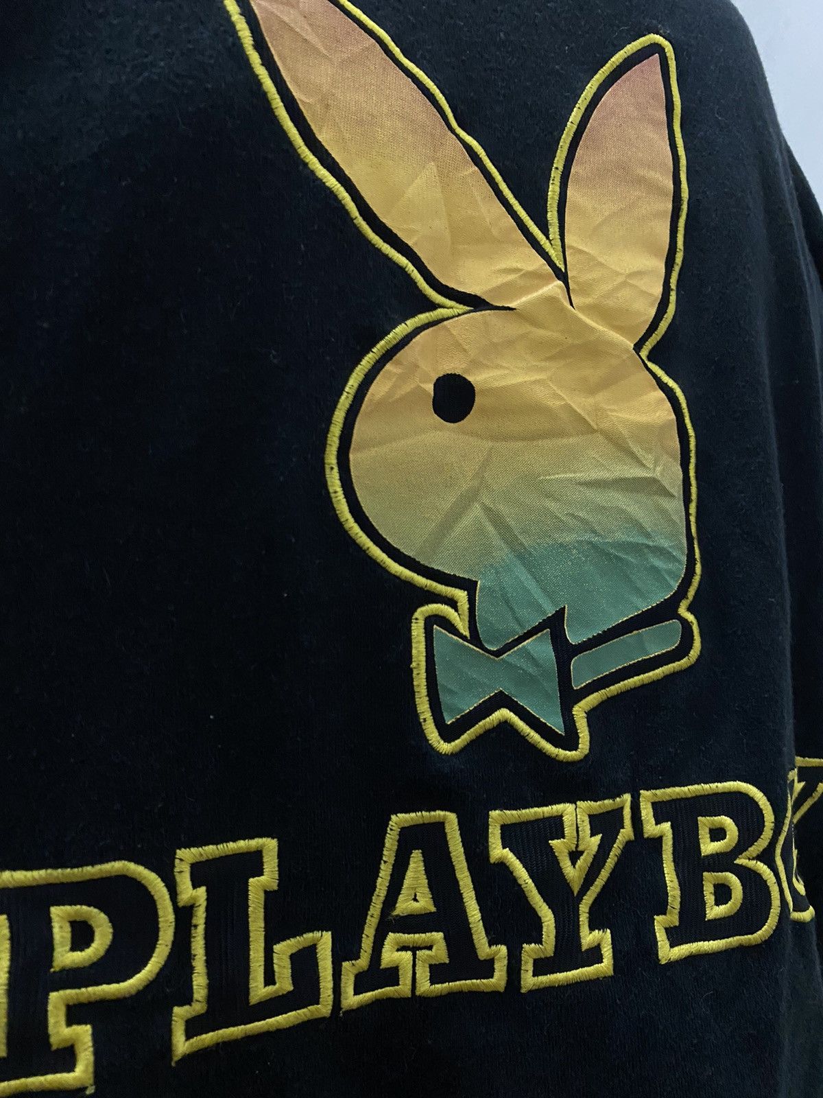 Designer × Playboy × Vintage 90s VTG PLAYBOY BIG LOGO SPELL OUT SWEATSHIRT RASTA Size US M / EU 48-50 / 2 - 4 Thumbnail