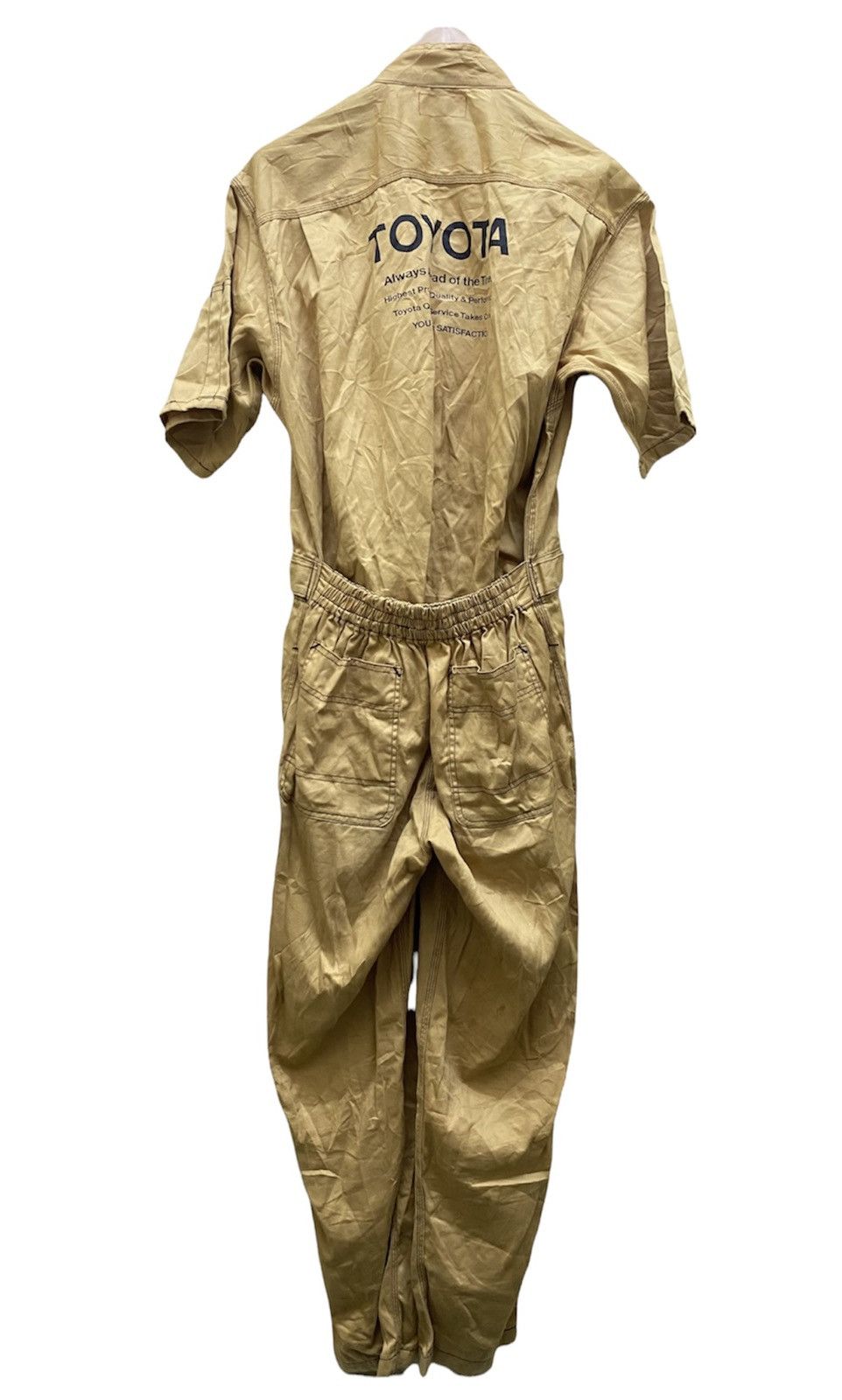 image of Overalls x Vintage VTG Distressed Short Sleeve Toyota Coverall Jdm in Mustard, Men's (Size 35)