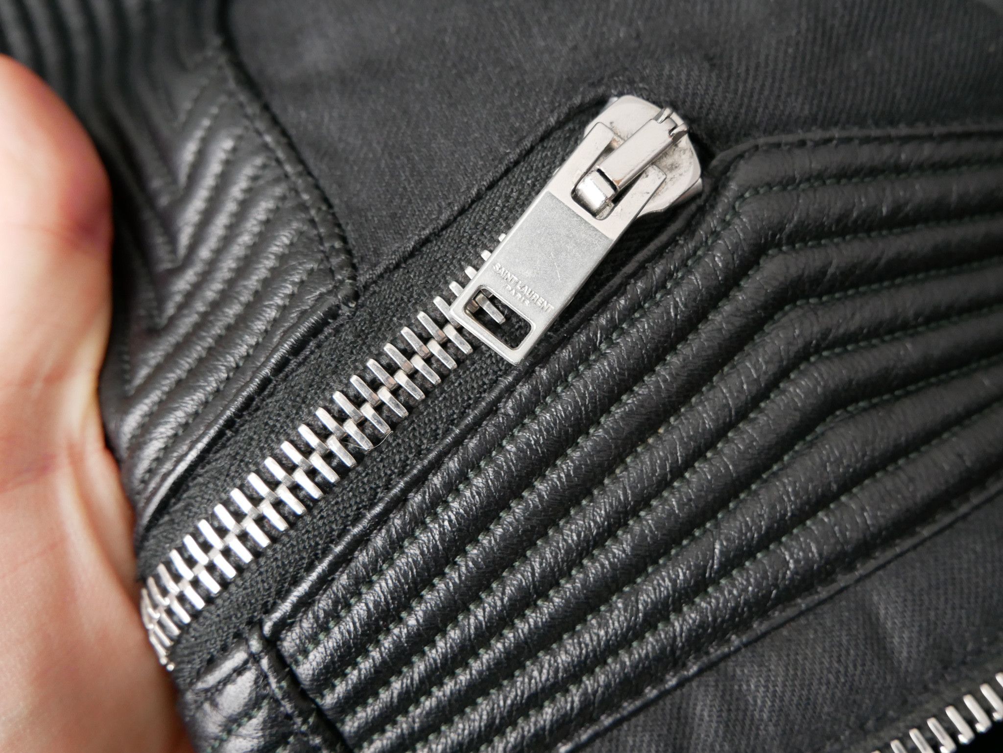 Saint Laurent Paris SLP D04 Zipped Biker Jeans Size US 30 / EU 46 - 3 Thumbnail