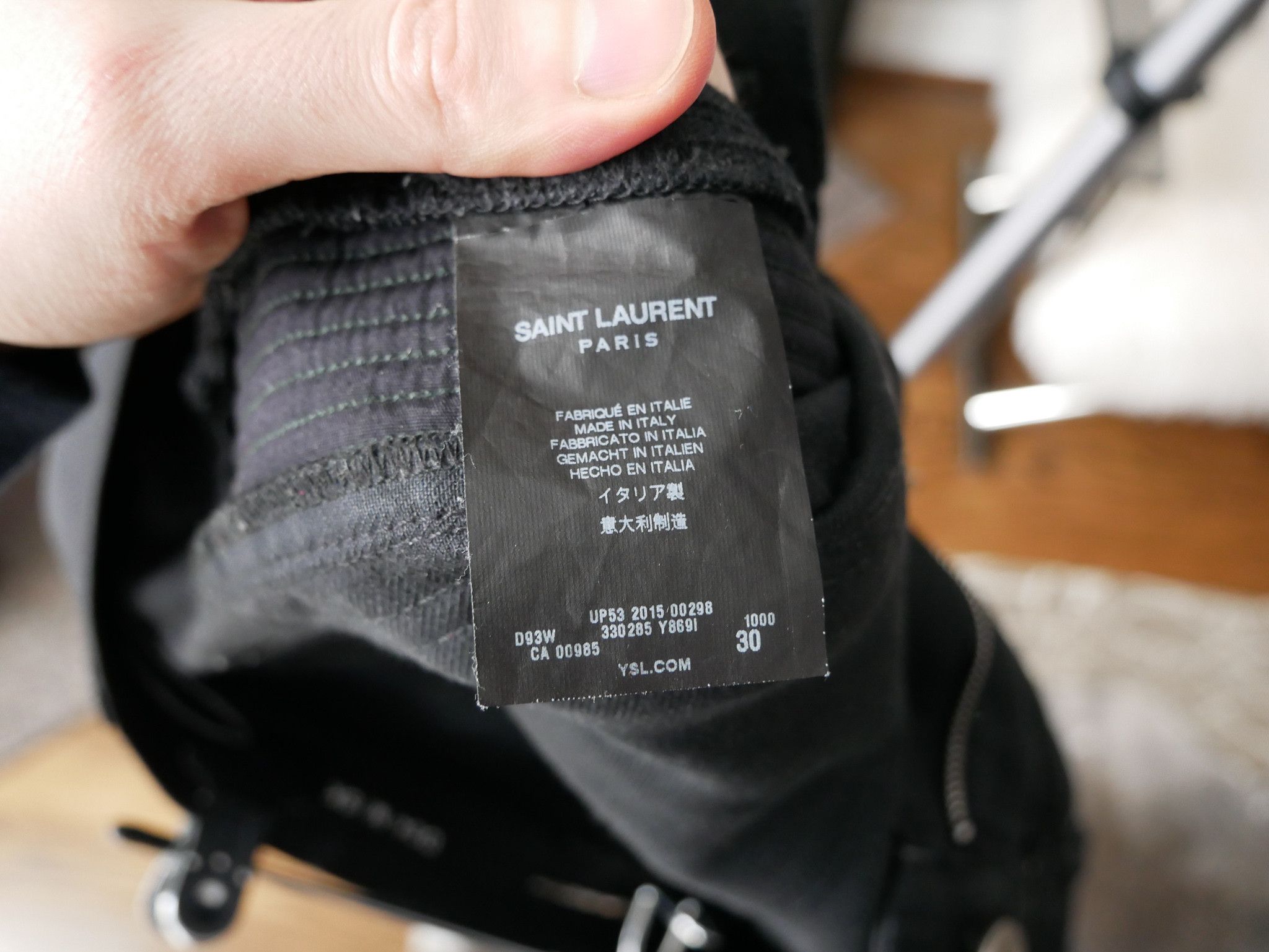 Saint Laurent Paris SLP D04 Zipped Biker Jeans Size US 30 / EU 46 - 7 Thumbnail