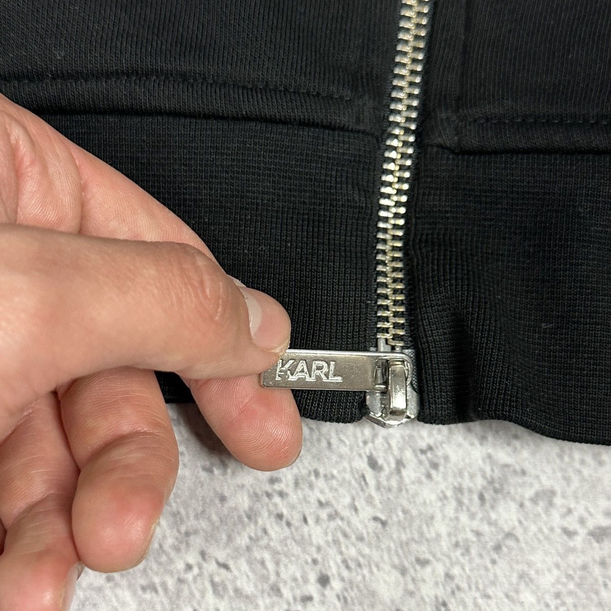 Karl Lagerfeld Karl Lagerfeld Zip-up K Embroidered logo black sweatshirt Size US XL / EU 56 / 4 - 4 Thumbnail